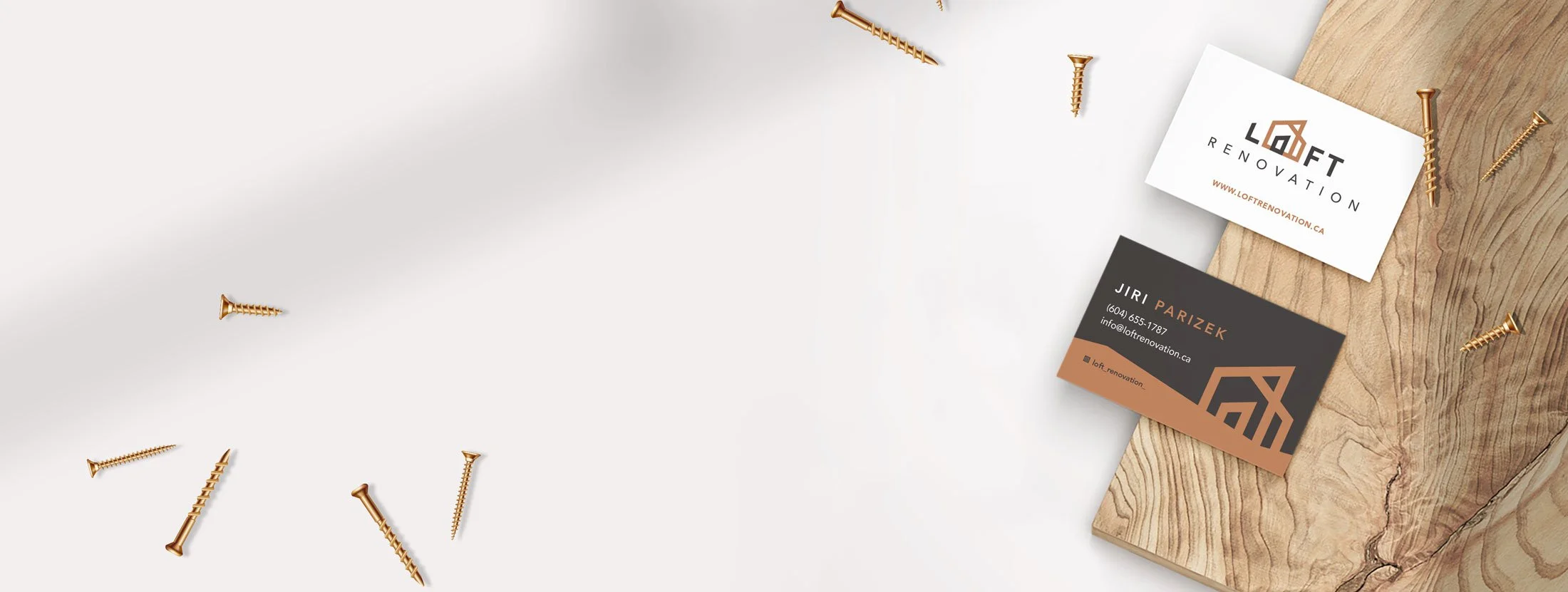 Loft renovation business card design logo