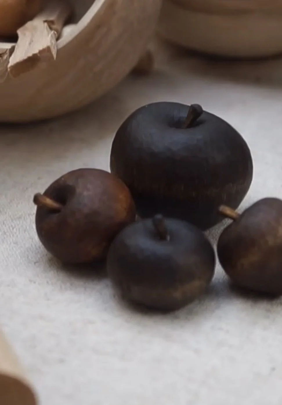 Wooden Apple Sculptures