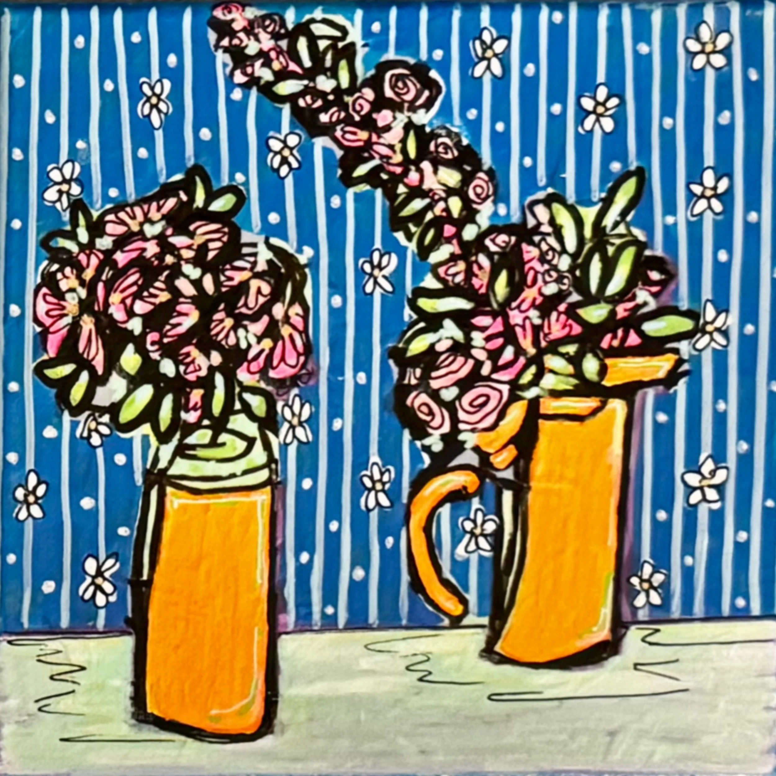 YaryCorbin_BlueStripeMorning_2026_acryliconcanvas_8 x 8 inches.jpeg - Yary Corbin.jpg