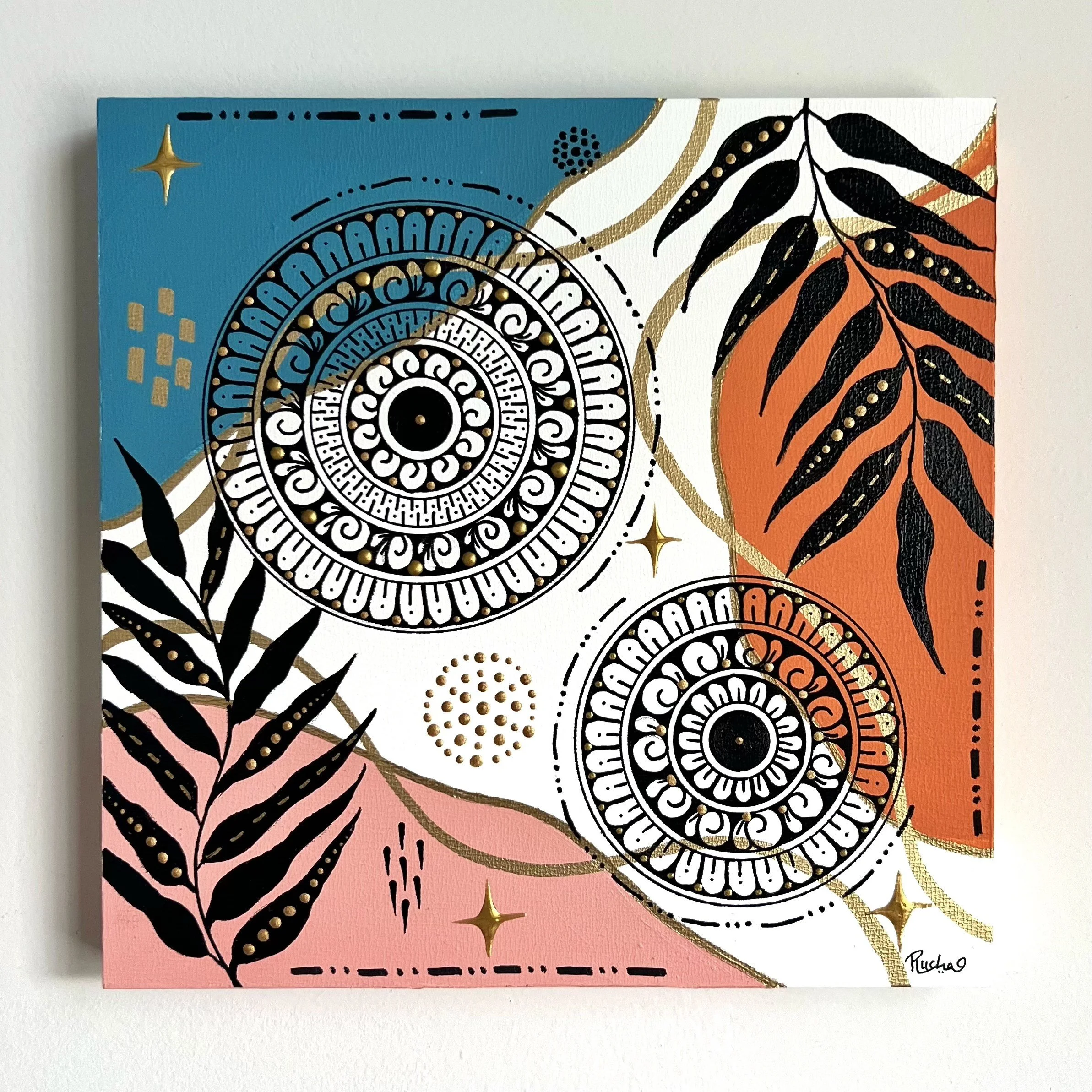Shevade_Form & Flow I_07_2026_Acrylic and Ink on wood_8x8 inches - rucha shevade.jpg