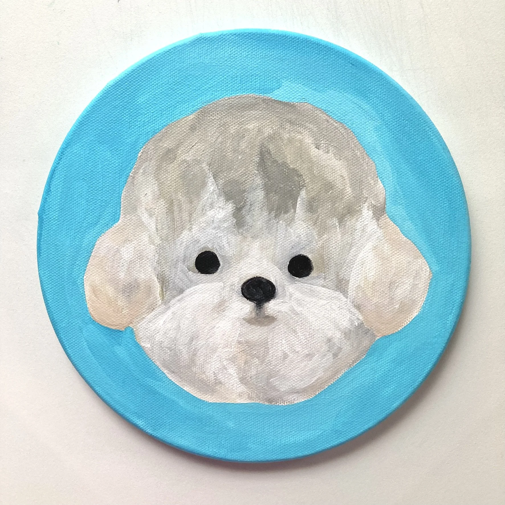 AmyMullen_Doggo Blue_2026_acrylic on canvas_8 x 8 inches - Amy Mullen.JPEG