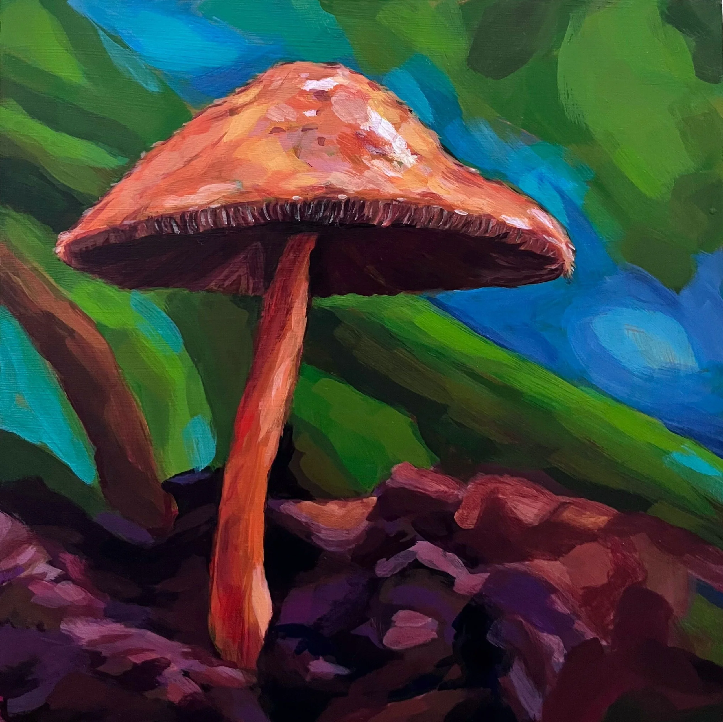T.Hamm_Mushroom Study 1_2026_acrylic_8x8 inches - T Hamm.jpg