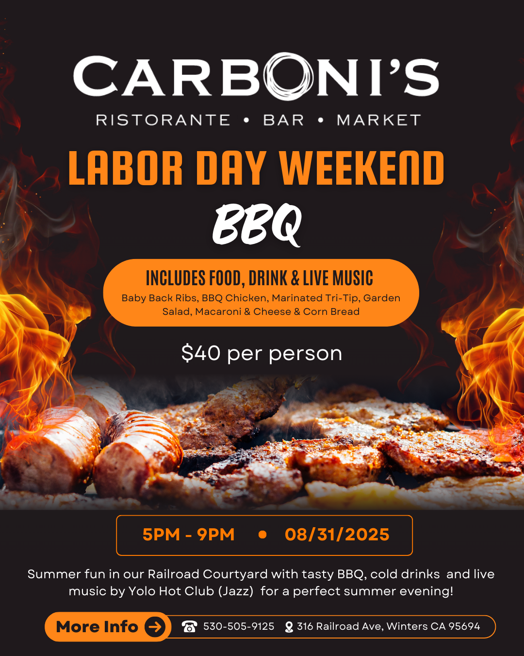 Carboni's Ristorante Labor Day Weekend BBQ