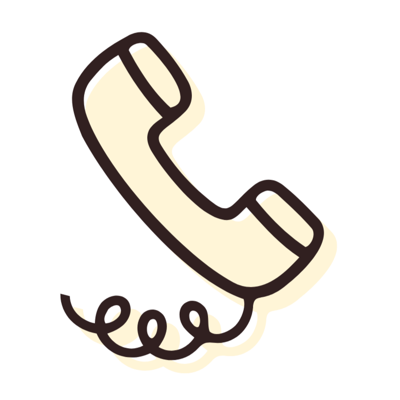 Playful icon of a corded phone.