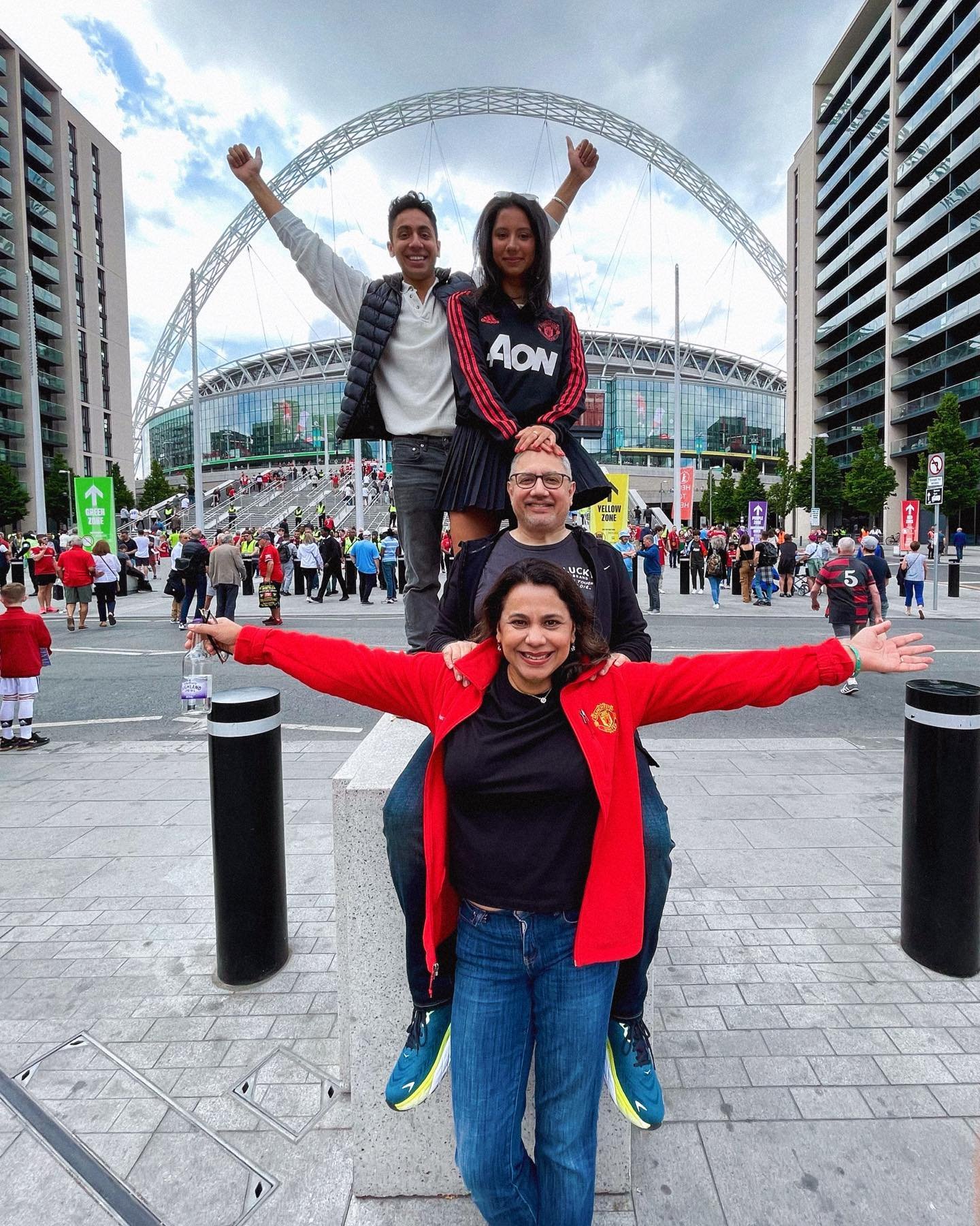 It was a dream for this ManU-obsessed family to get to see them play in the FA Cup Final at @wembleystadium_ in London. Even though it didn&rsquo;t go our way, we loved every minute of being there together. Our assigned seats were in different rows -