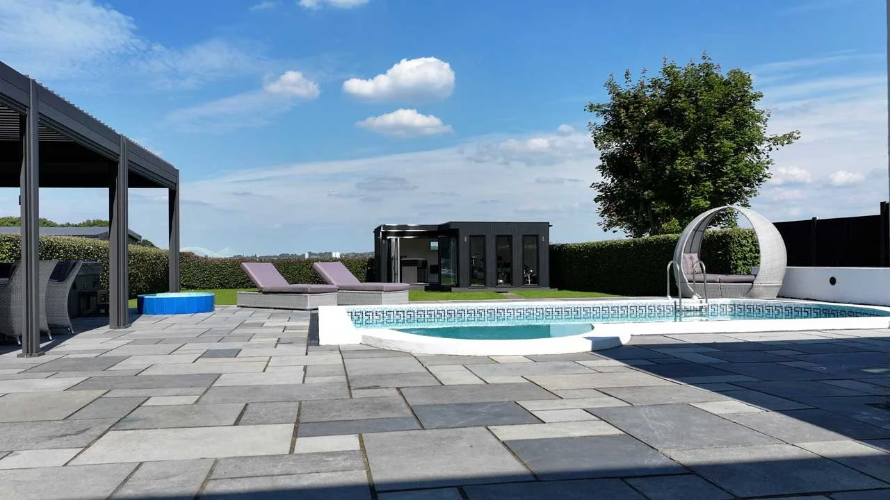 Bespoke Garden Room with swimming pool in grounds