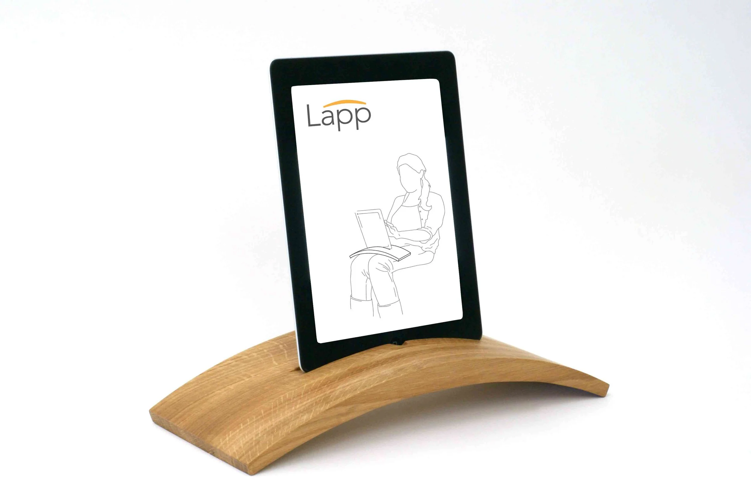 Oak tablet stand