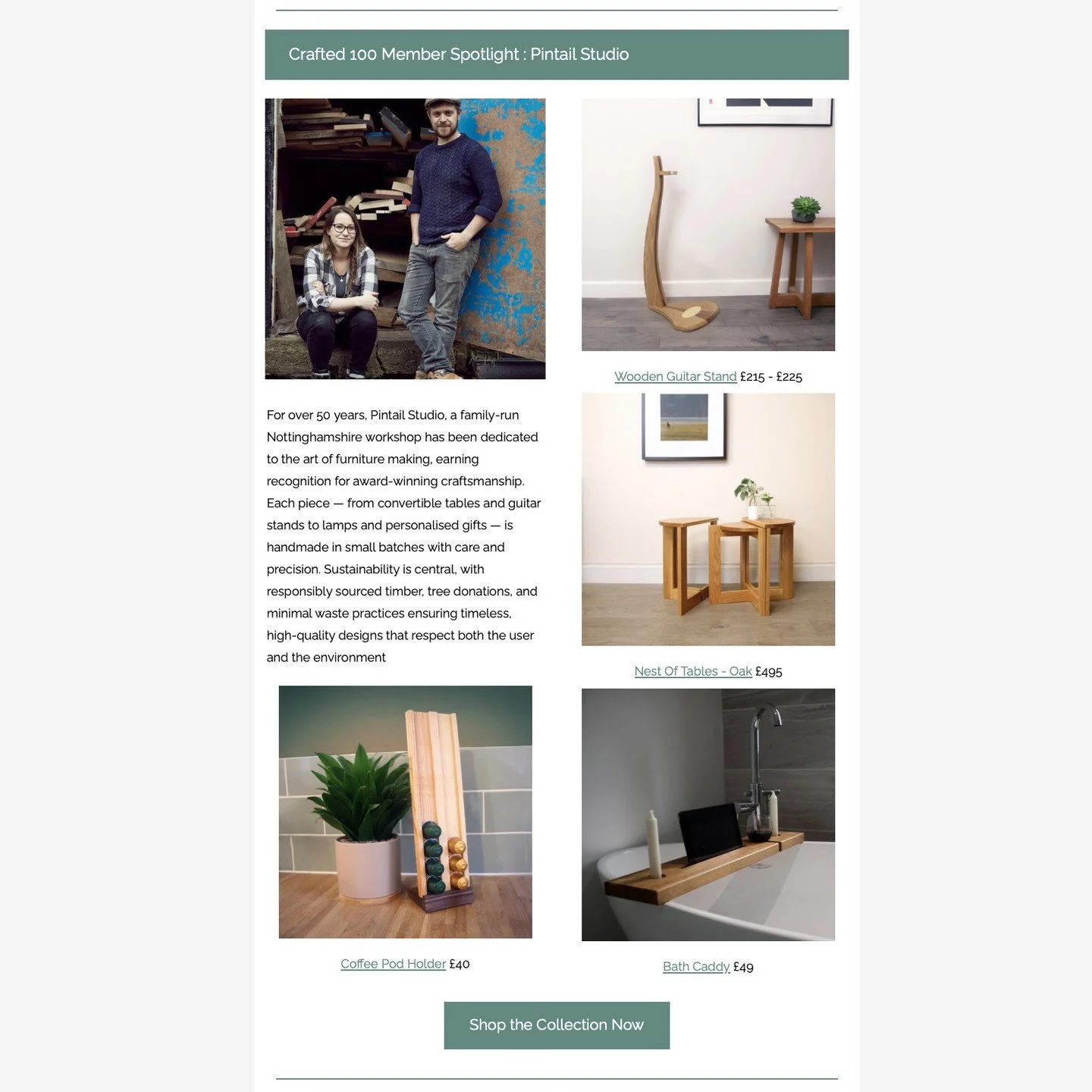We are delighted to share that we have been featured in this week&rsquo;s Handmade in Britain newsletter ✨ With a wonderful write-up and links to some of our work, it&rsquo;s such an honour to be recognised alongside so many talented makers.

A huge 