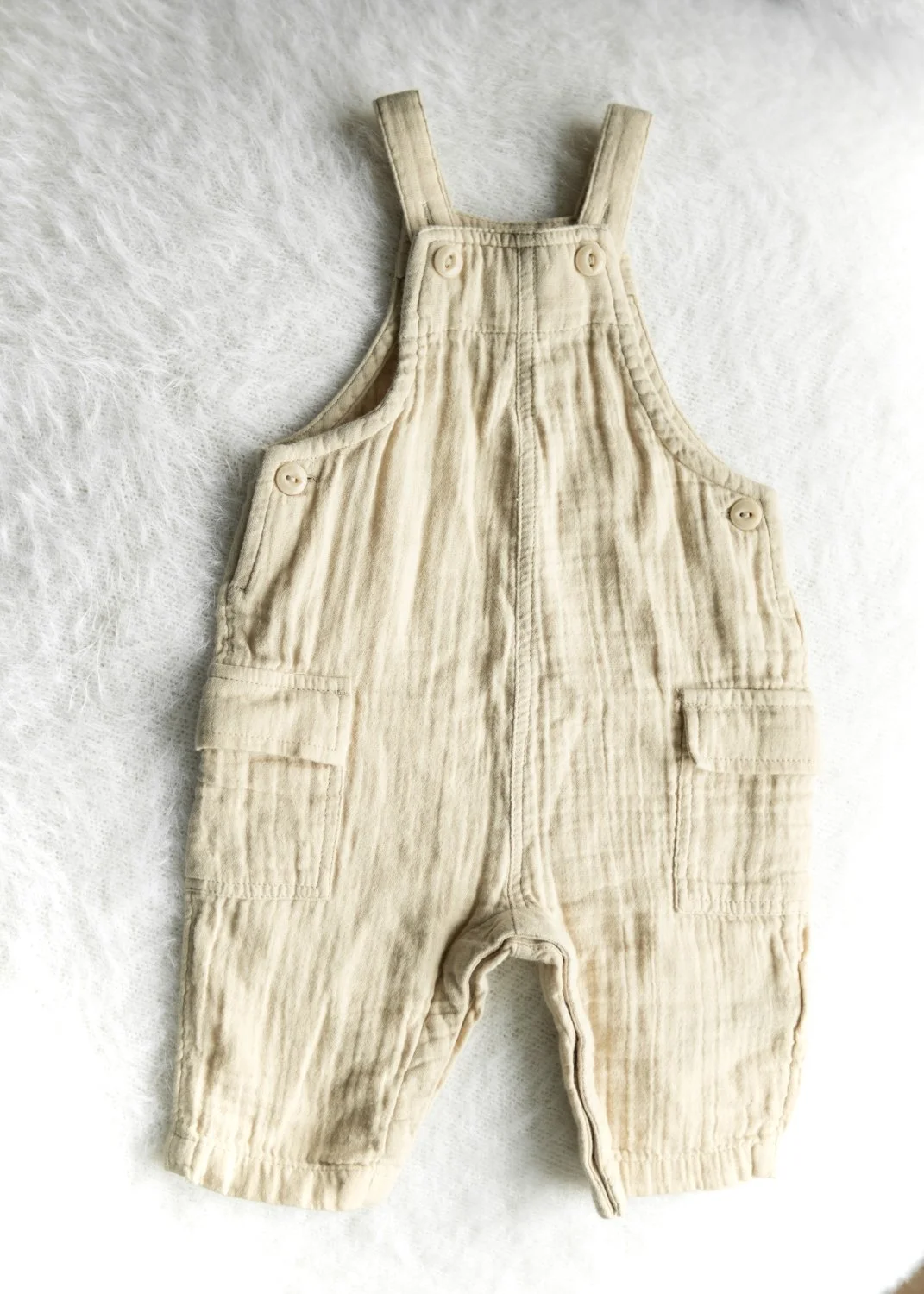 Soft Linen Overalls | Size: 3 Months