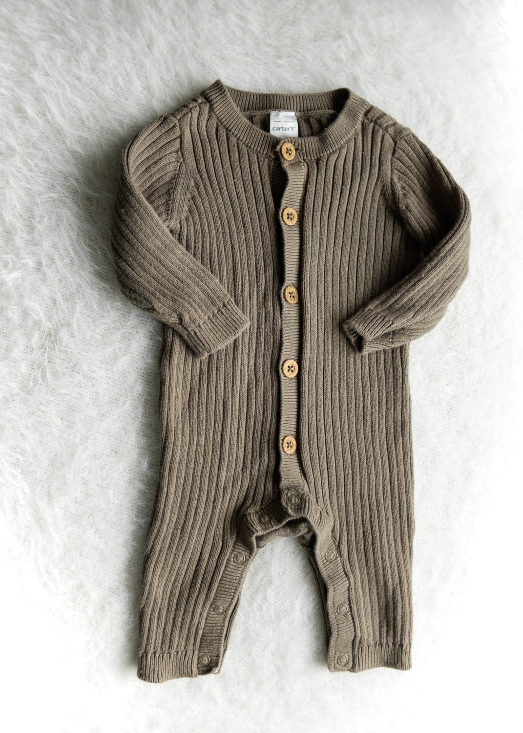 Ribbed Button-Up Long Sleeve | Size: 0-3 Months