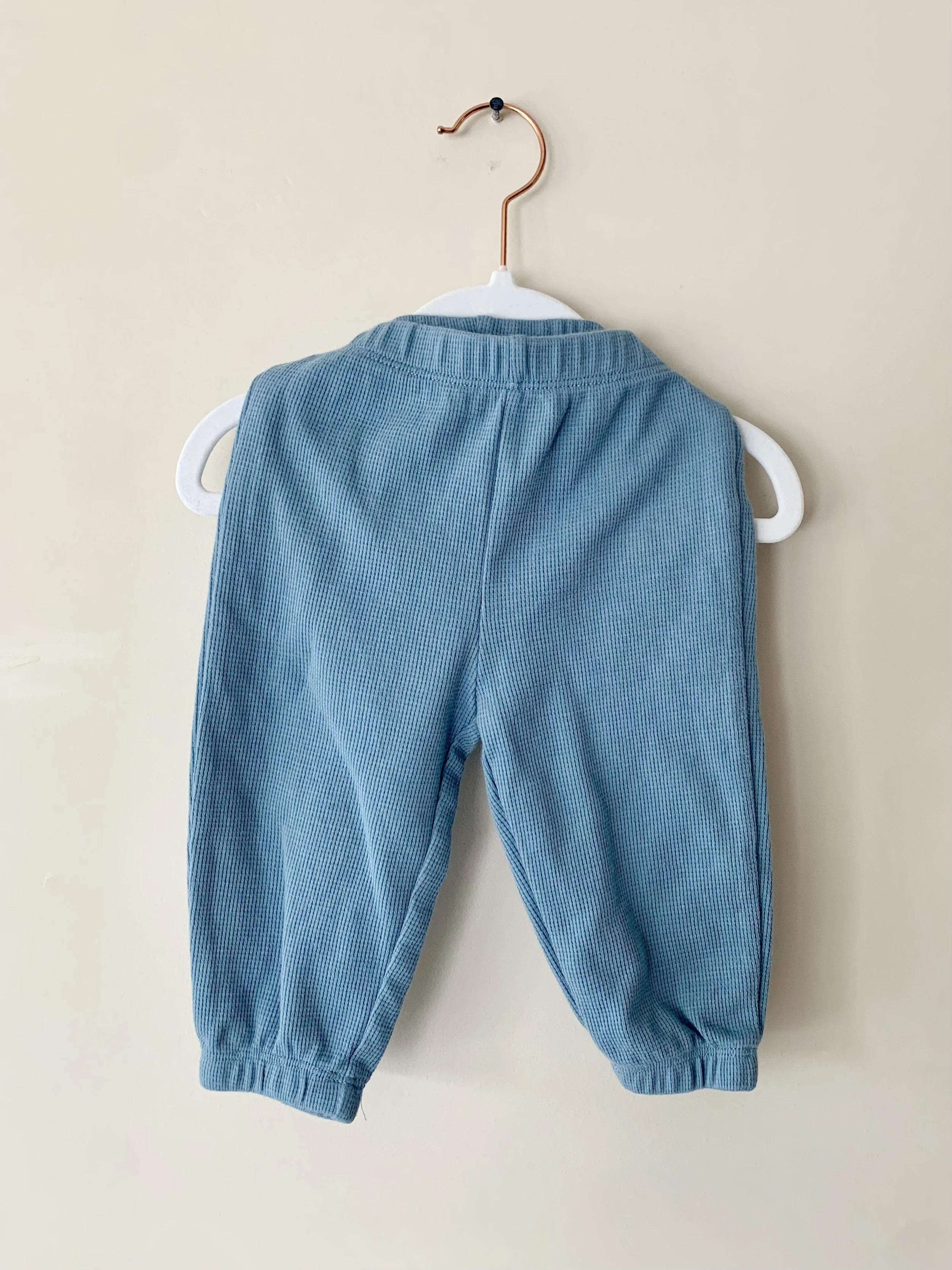 Basic Blue Waffle Joggers | 6-12 M