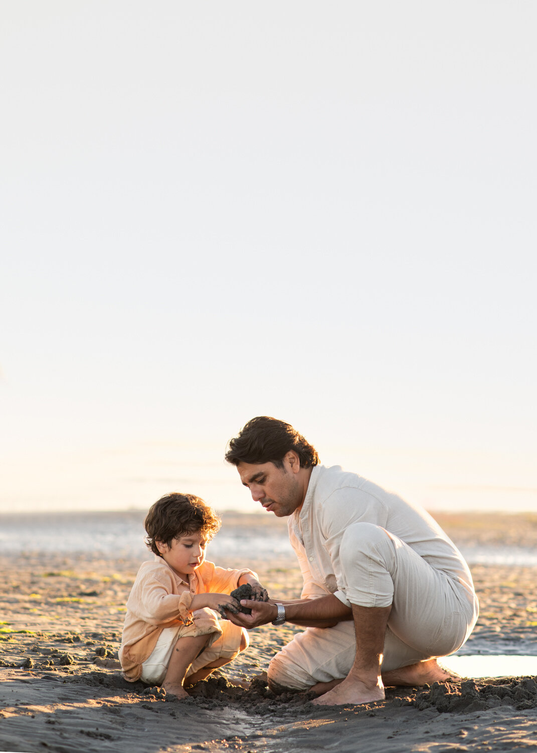 Dad and Son on Beach