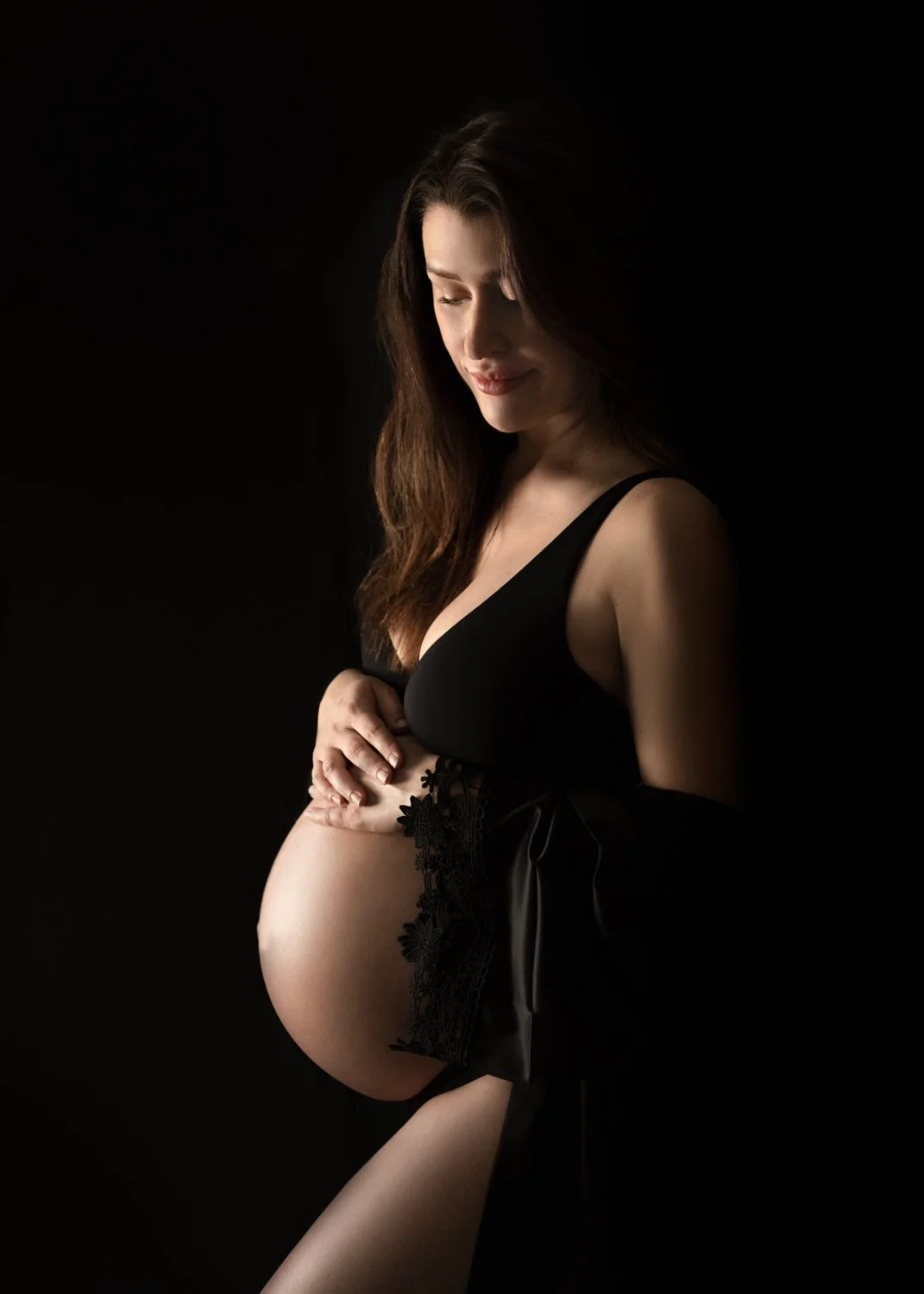 Maternity Silhouette Photography at Home | Vancouver Photographer