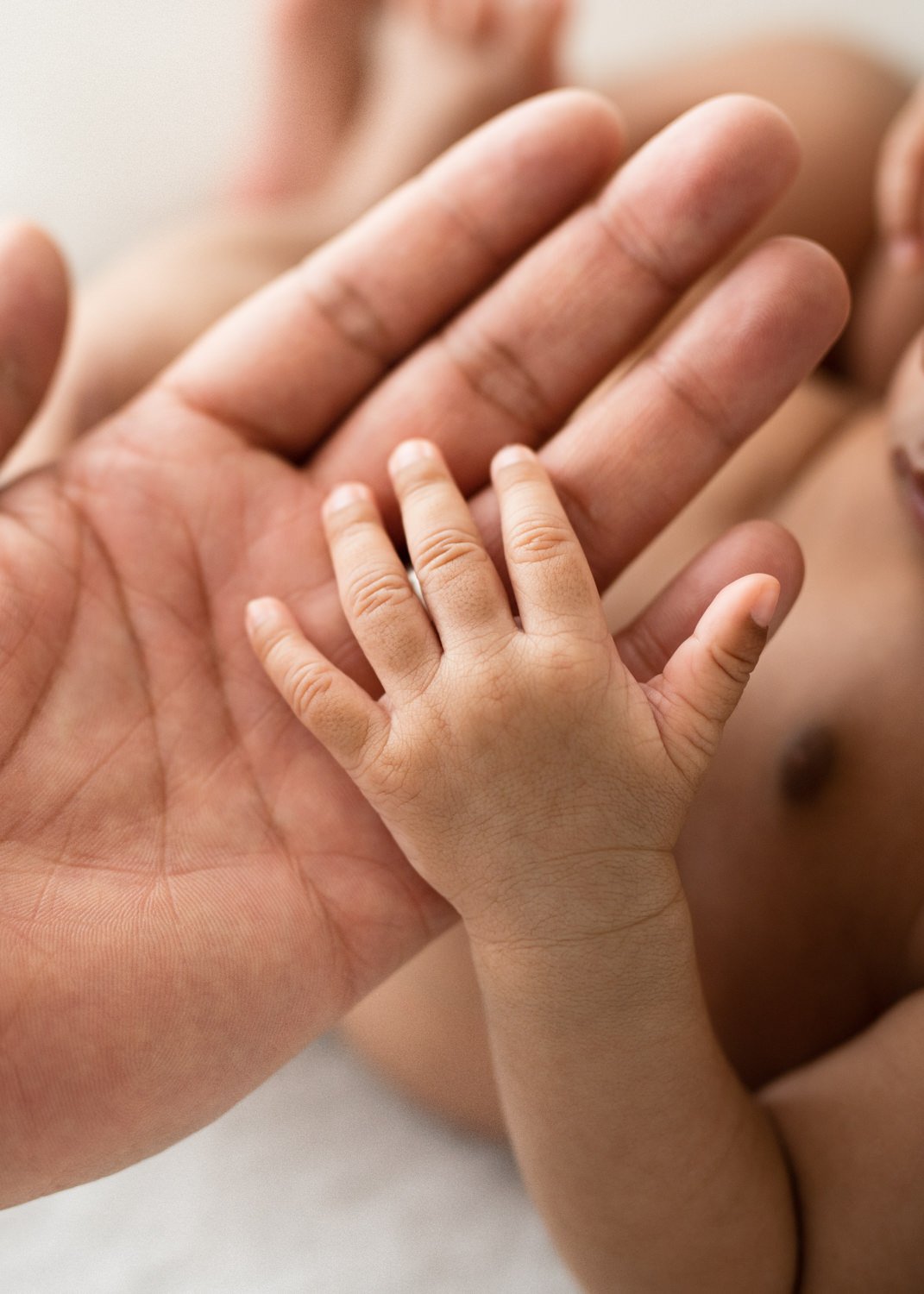 Baby and Parent Hands Closeup
