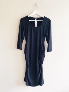 Black Fitted Dress For Maternity Silhouette