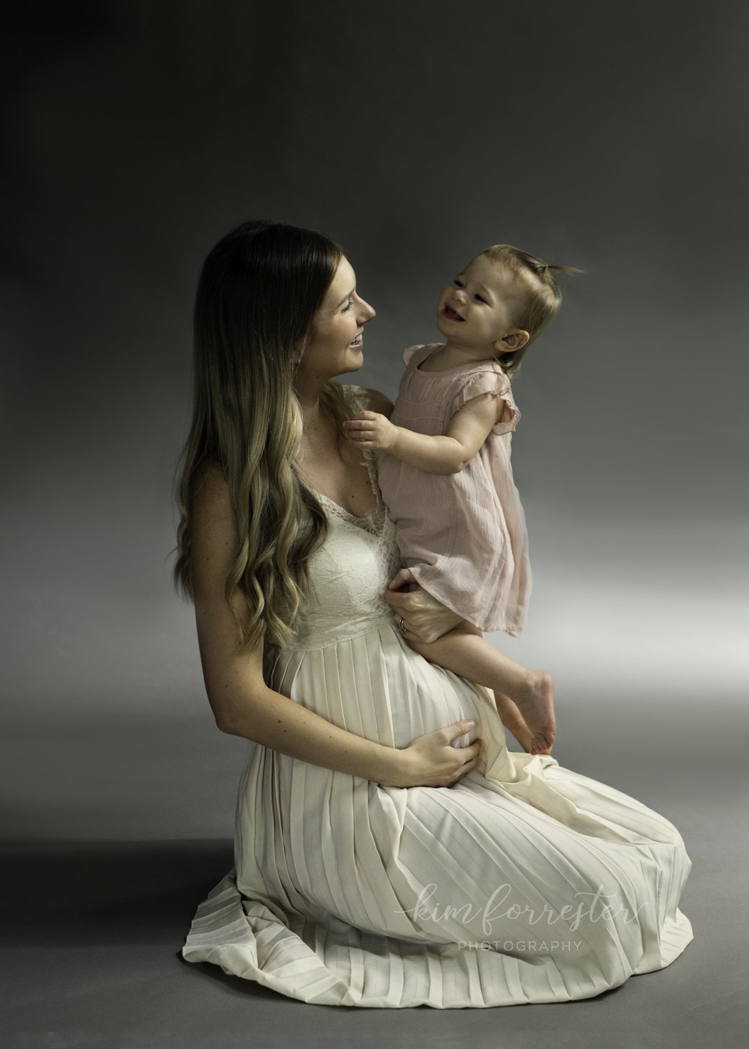 Studio Maternity Session with Daughter