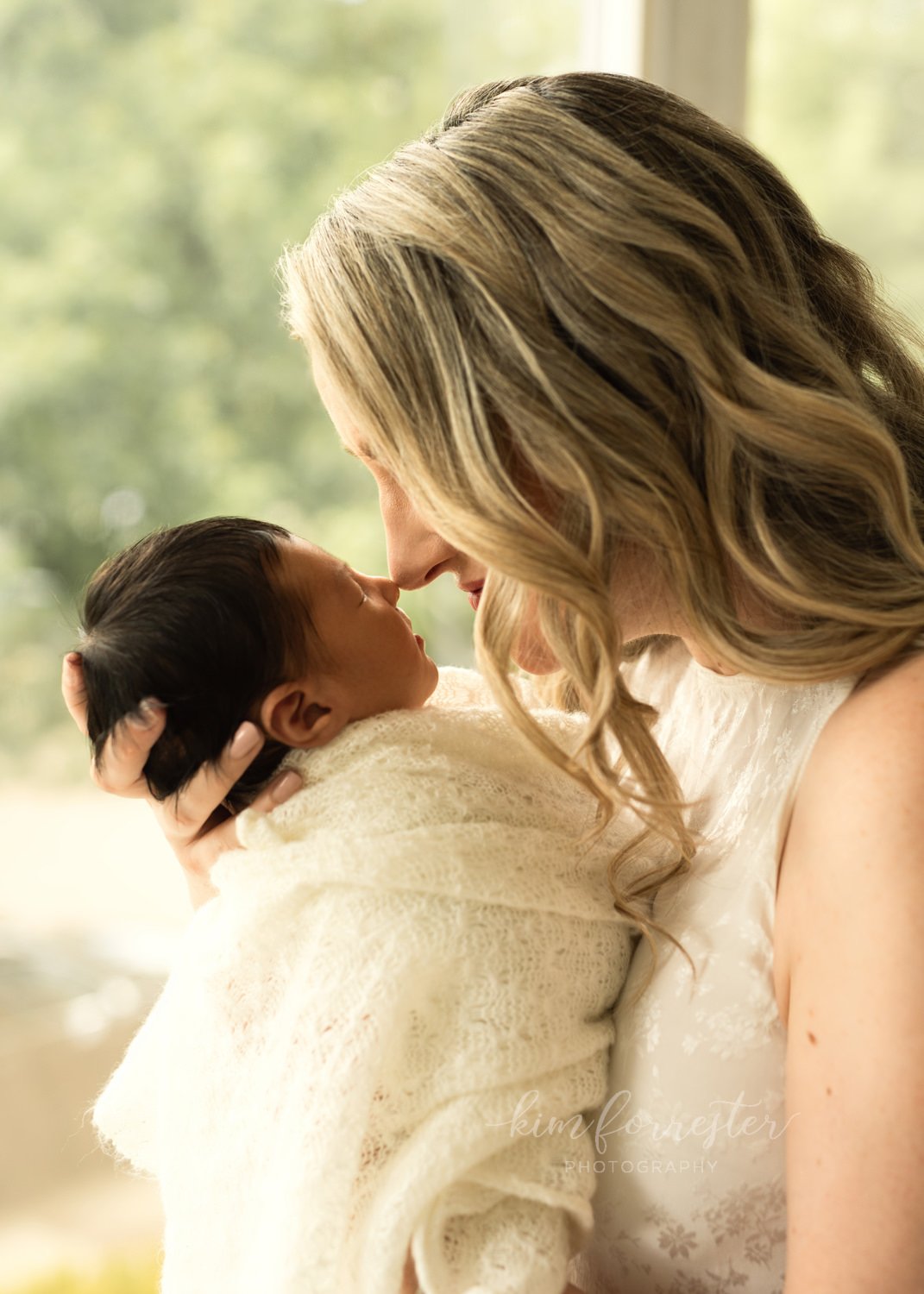 Mom and Newborn Nose-to-Nose