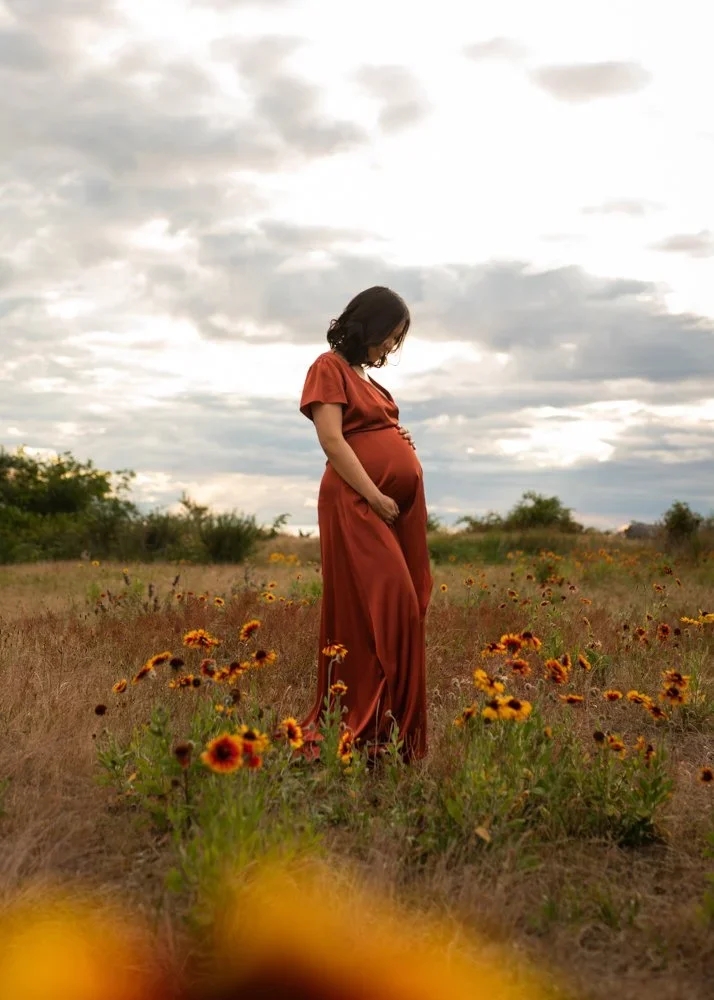 Maternity Session in Field of Flowers Kelowna
