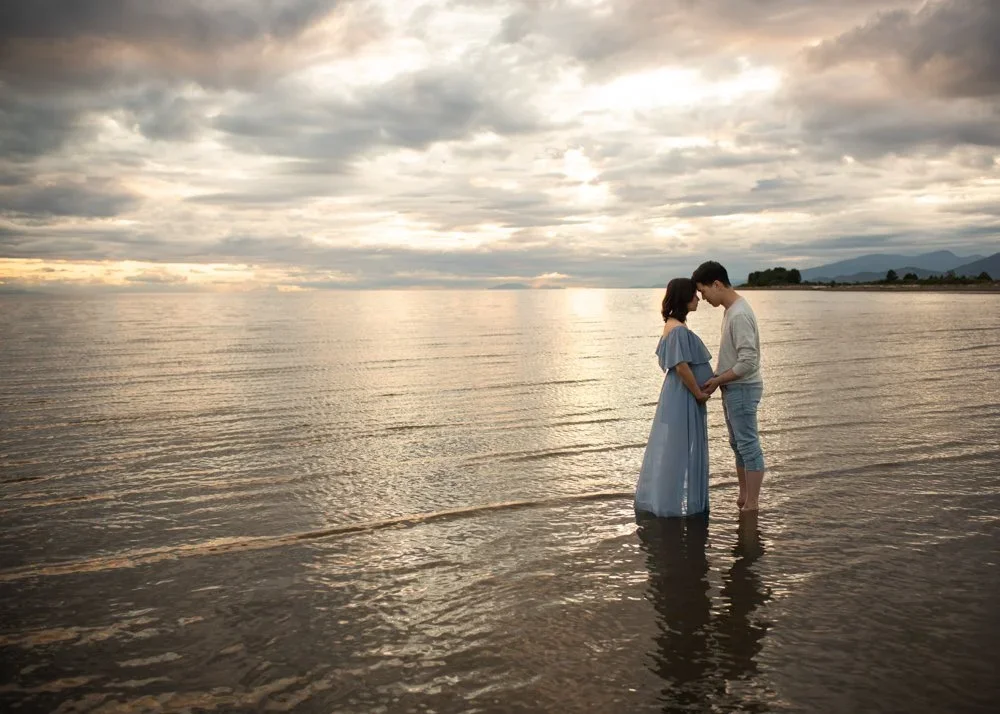 Sunset Maternity Session at White Rock Beach