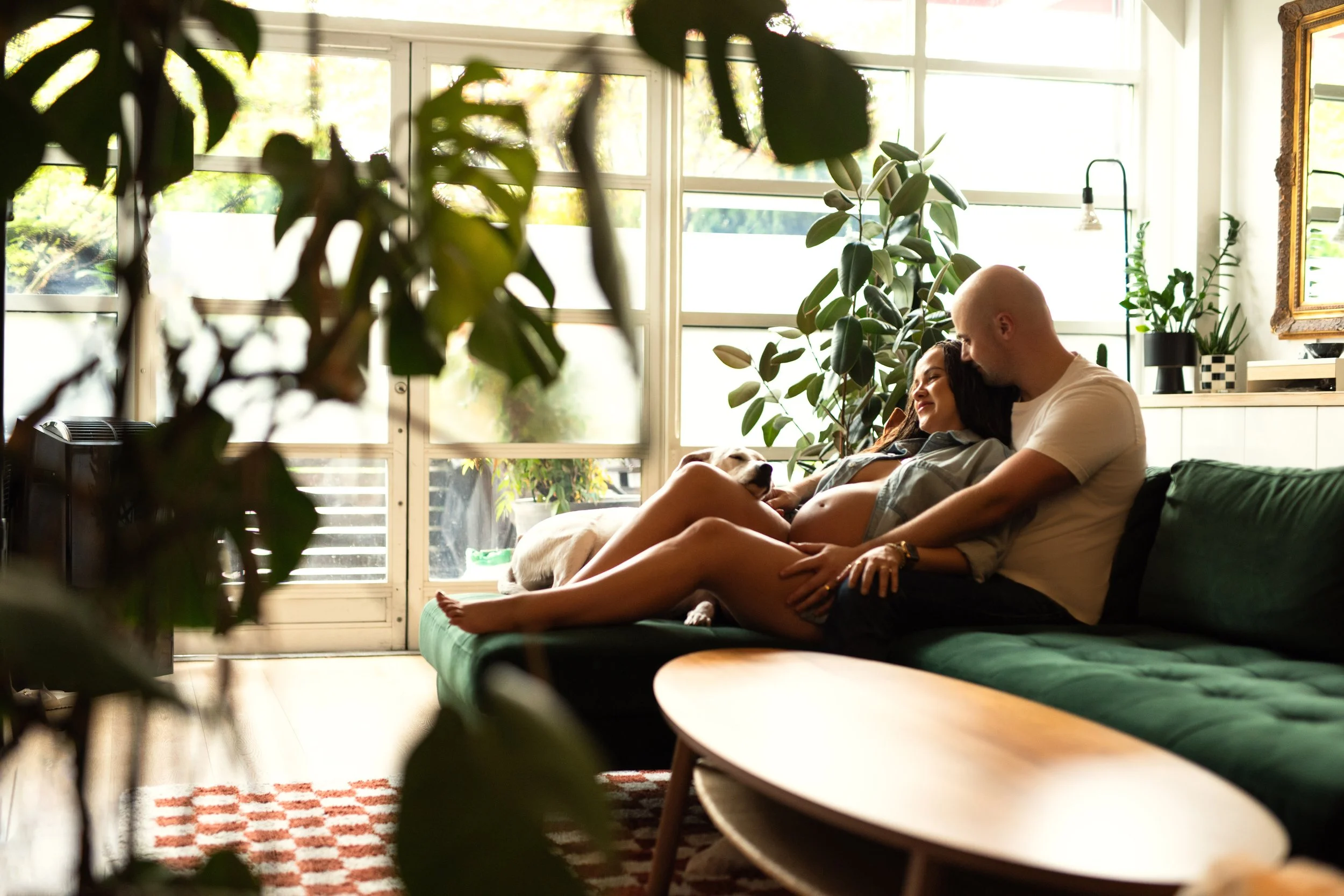 Maternity Photo with Foliage