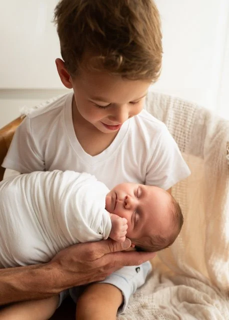 At Home Newborn Session with Sibling