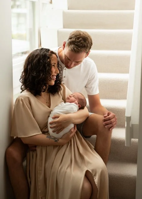 Stairwell Newborn and Parent Photo