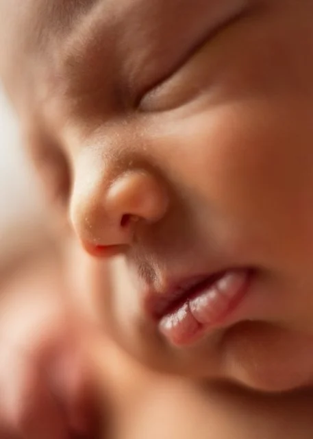 Close-up Newborn Facial Features