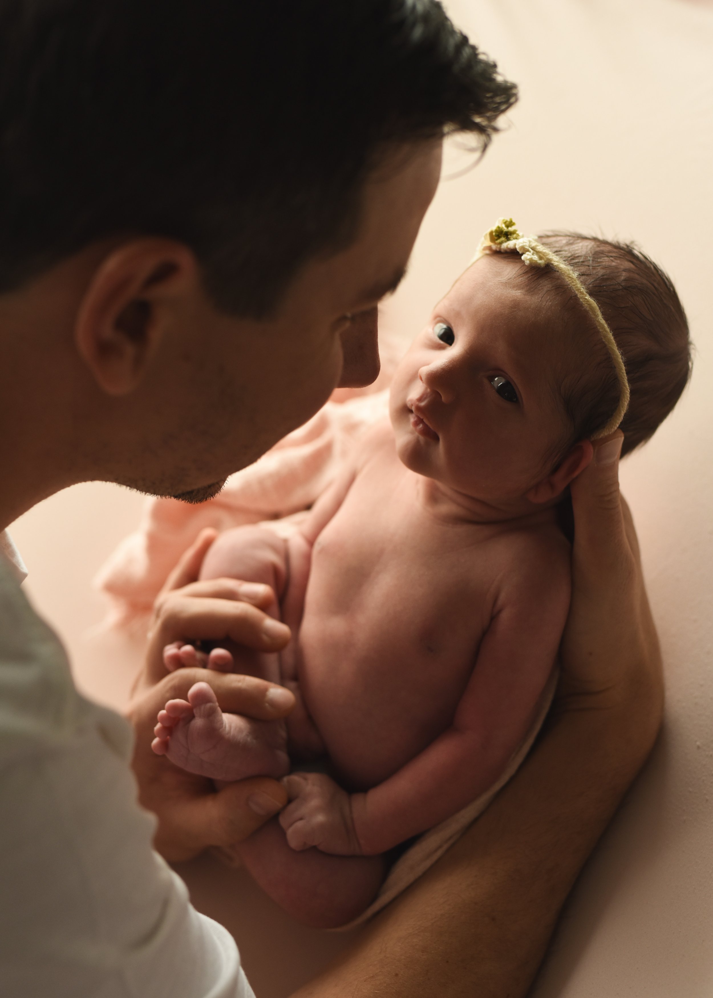 Newborn Girl with Floral Headband