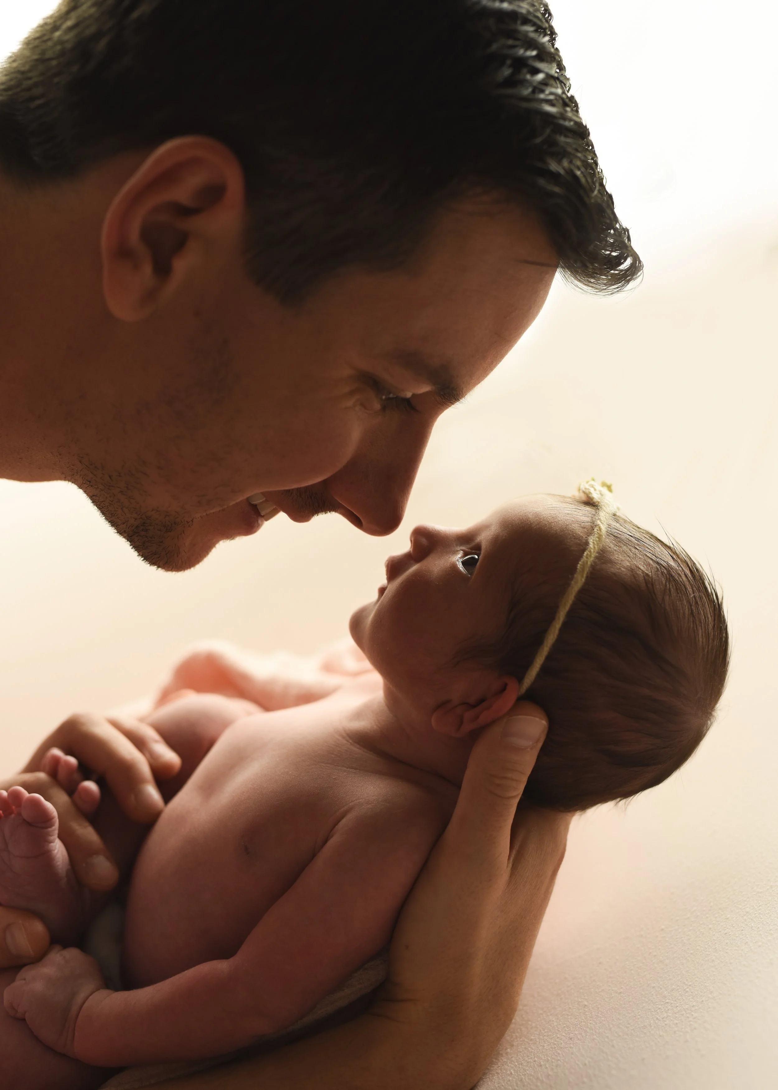 Newborn and Dad Nose-to-Nose