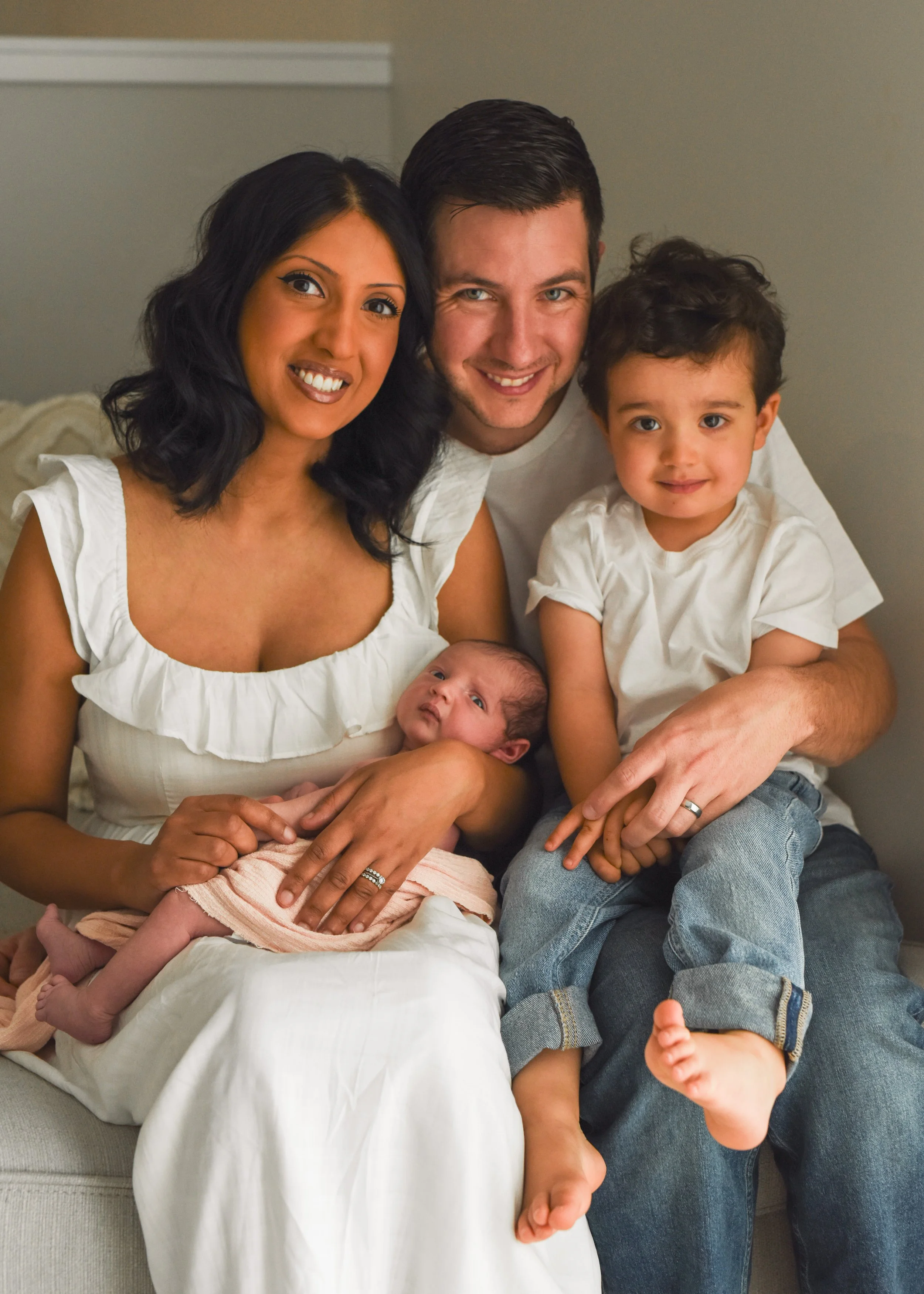 Newborn and Family Portrait at Home