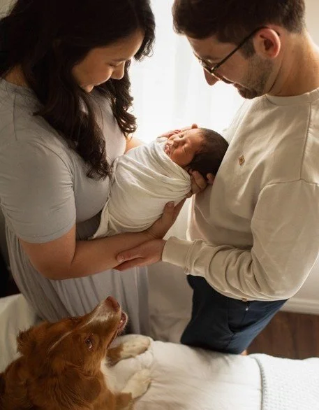 Love multiplied, now with a loyal shadow.

#OkanaganNewborn #KelownaNewbornPhotographer #VernonBC #LakeOkanagan #DogAndBaby #FurSibling #LifestyleNewborn #FamilyLove #OkanaganFamilies