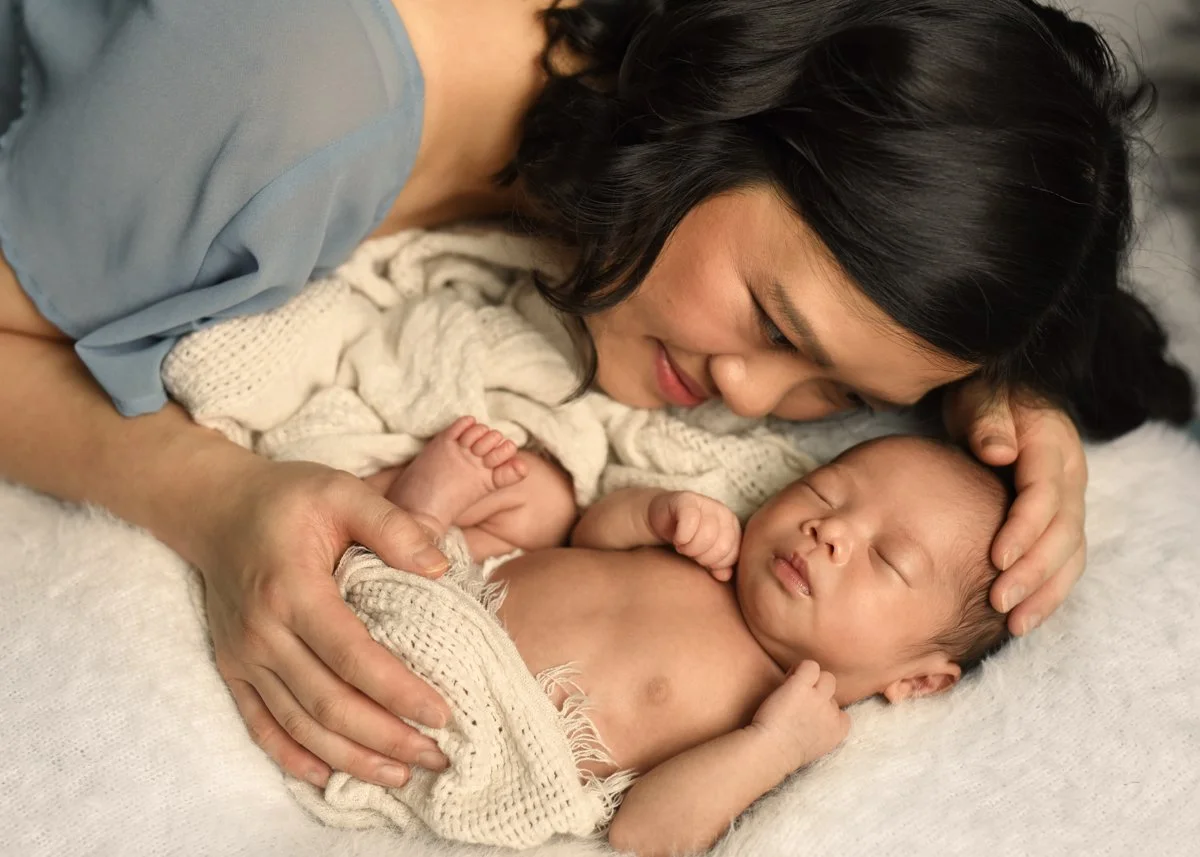 Mom and Newborn Portrait Natural