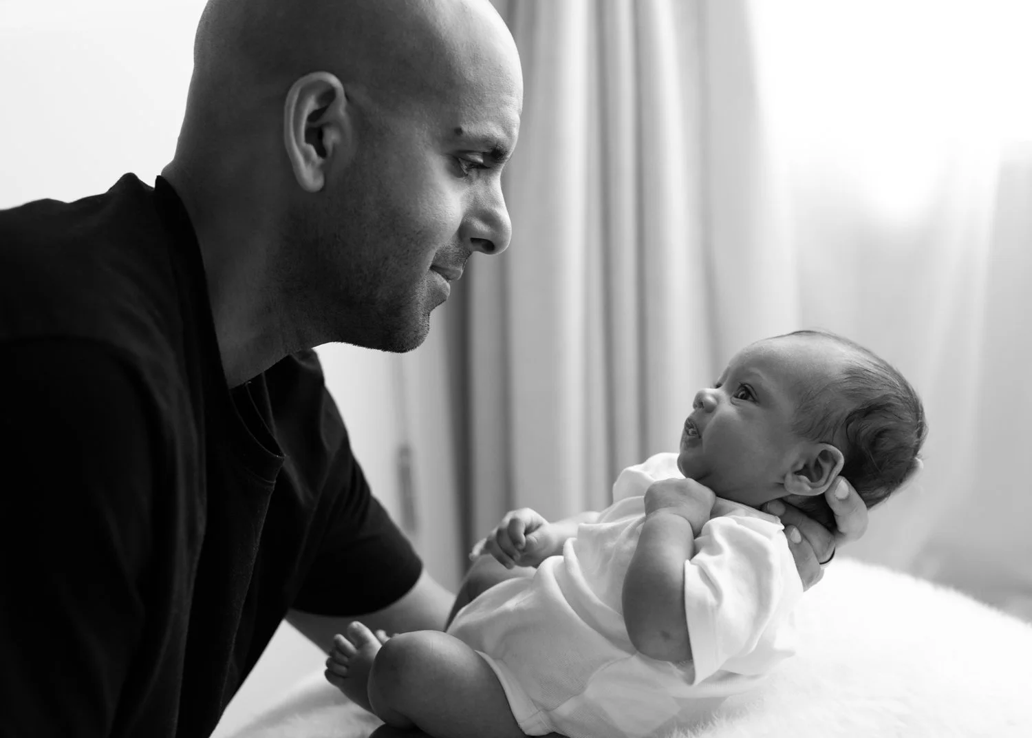 Newborn and Dad Portrait Natural