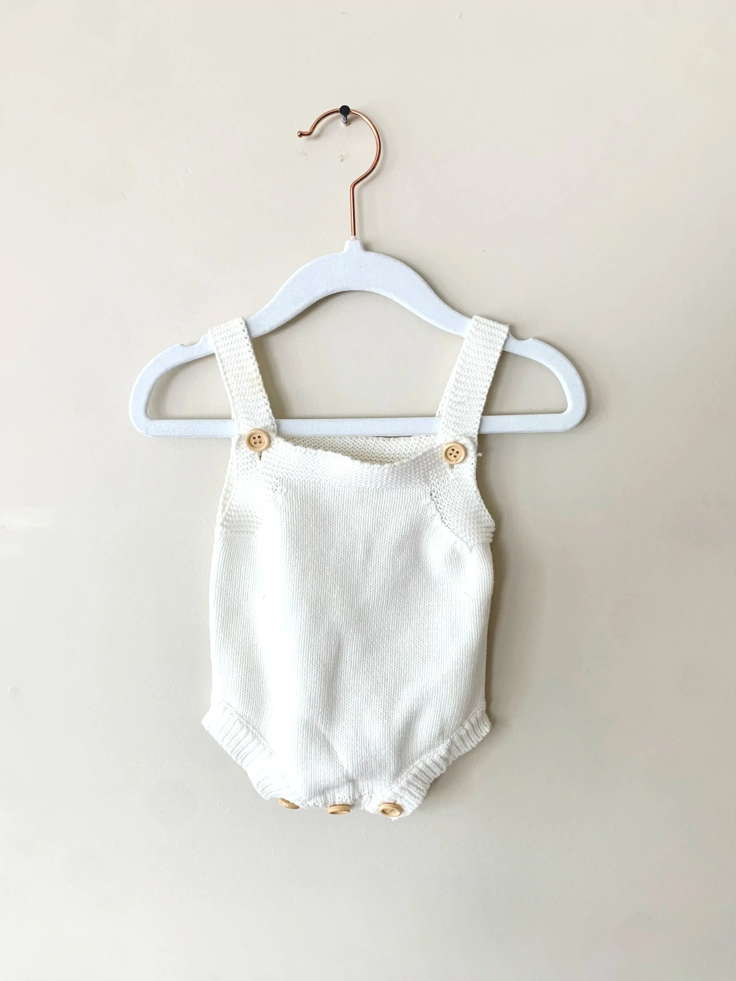 White Knit Romper | Newborn