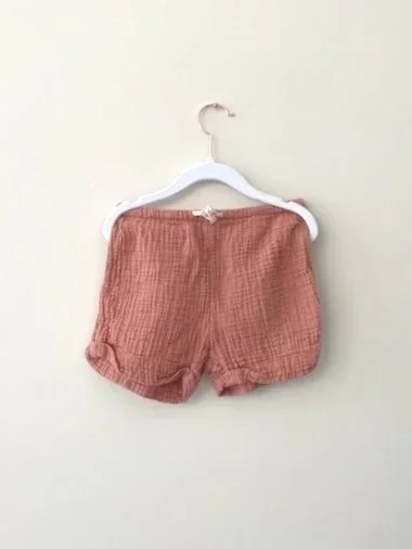 Linen Waffle Shorts - Terracotta Pink | 5-6T