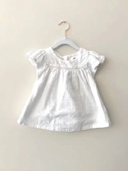 Linen Embroidered Babydoll Top | Size: 4T