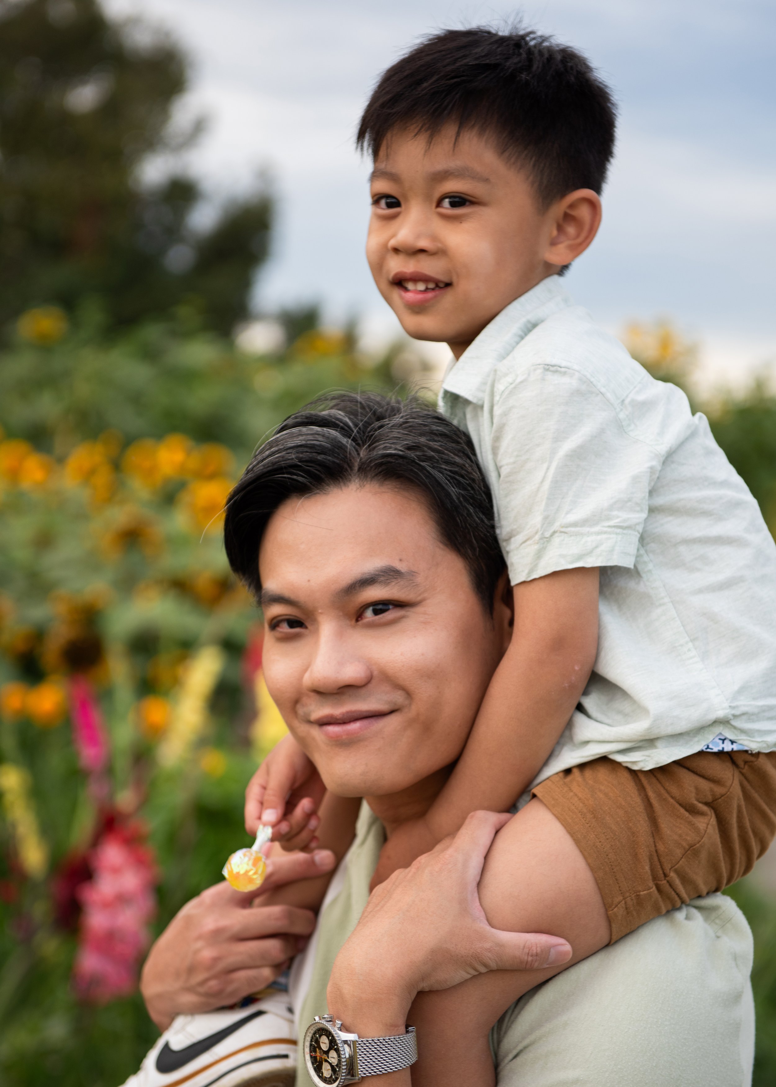 Dad and Son Family Portrait