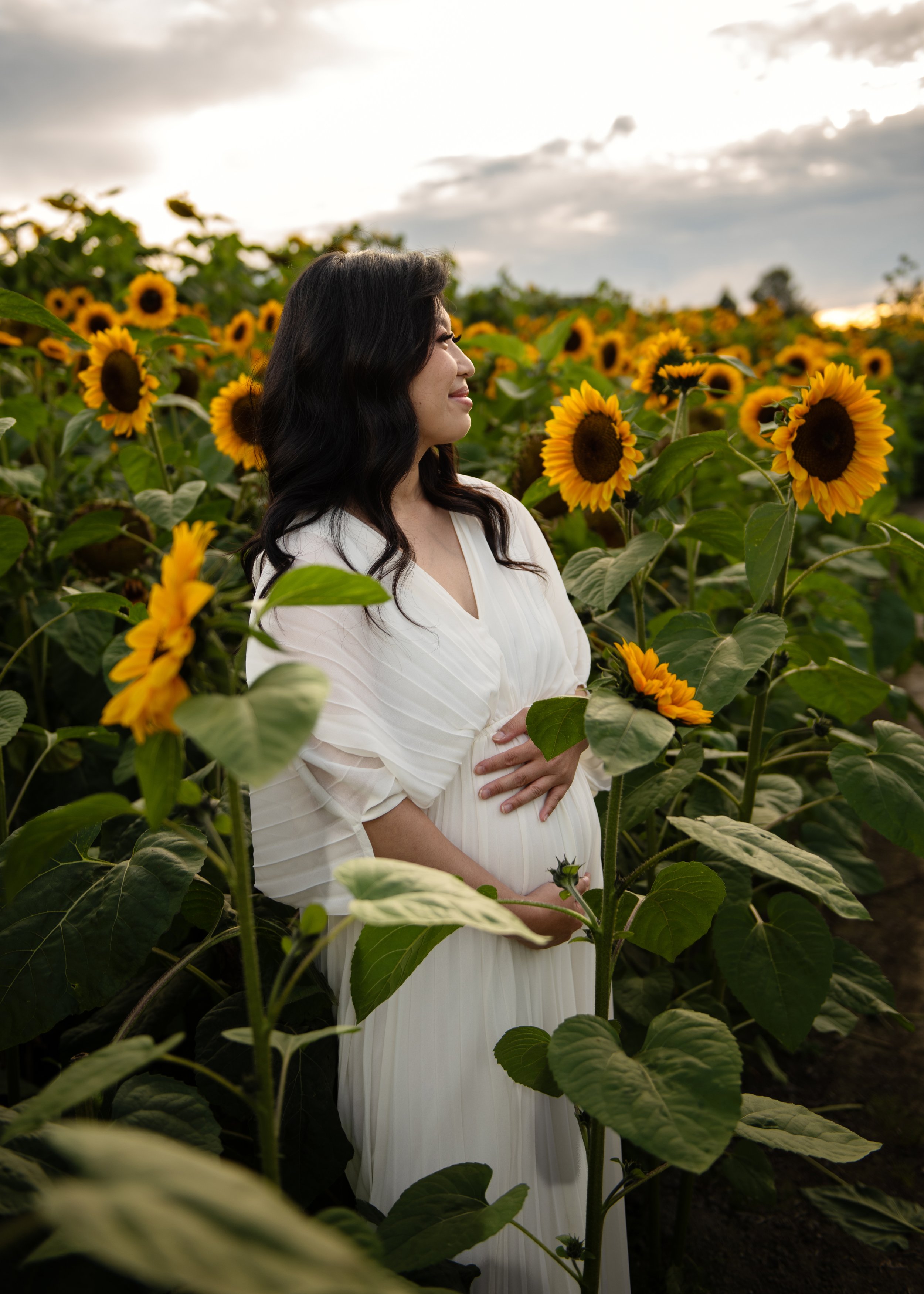 Outdoor Maternity Session with Sunflowers