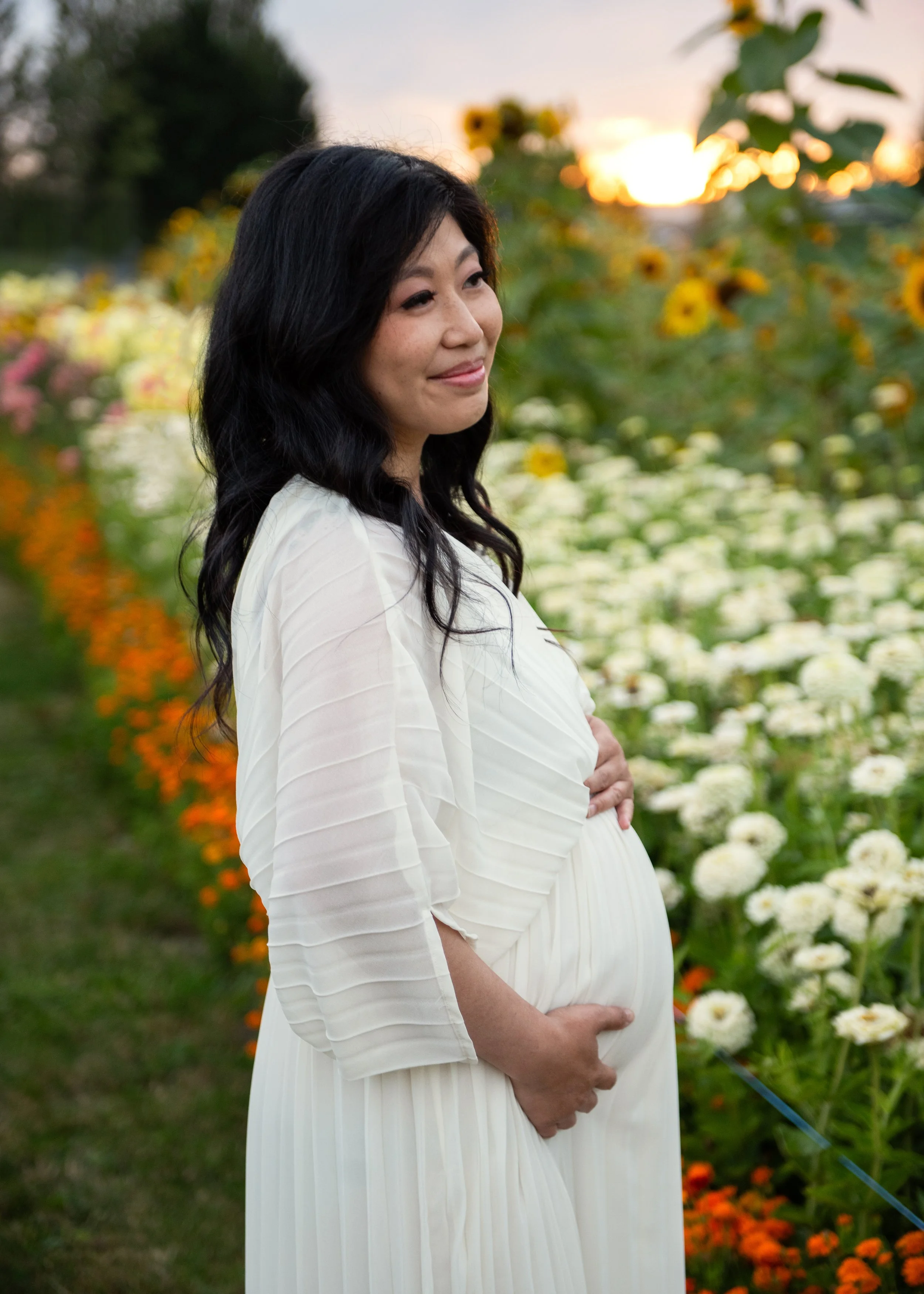 Maternity Session in Field of Flowers