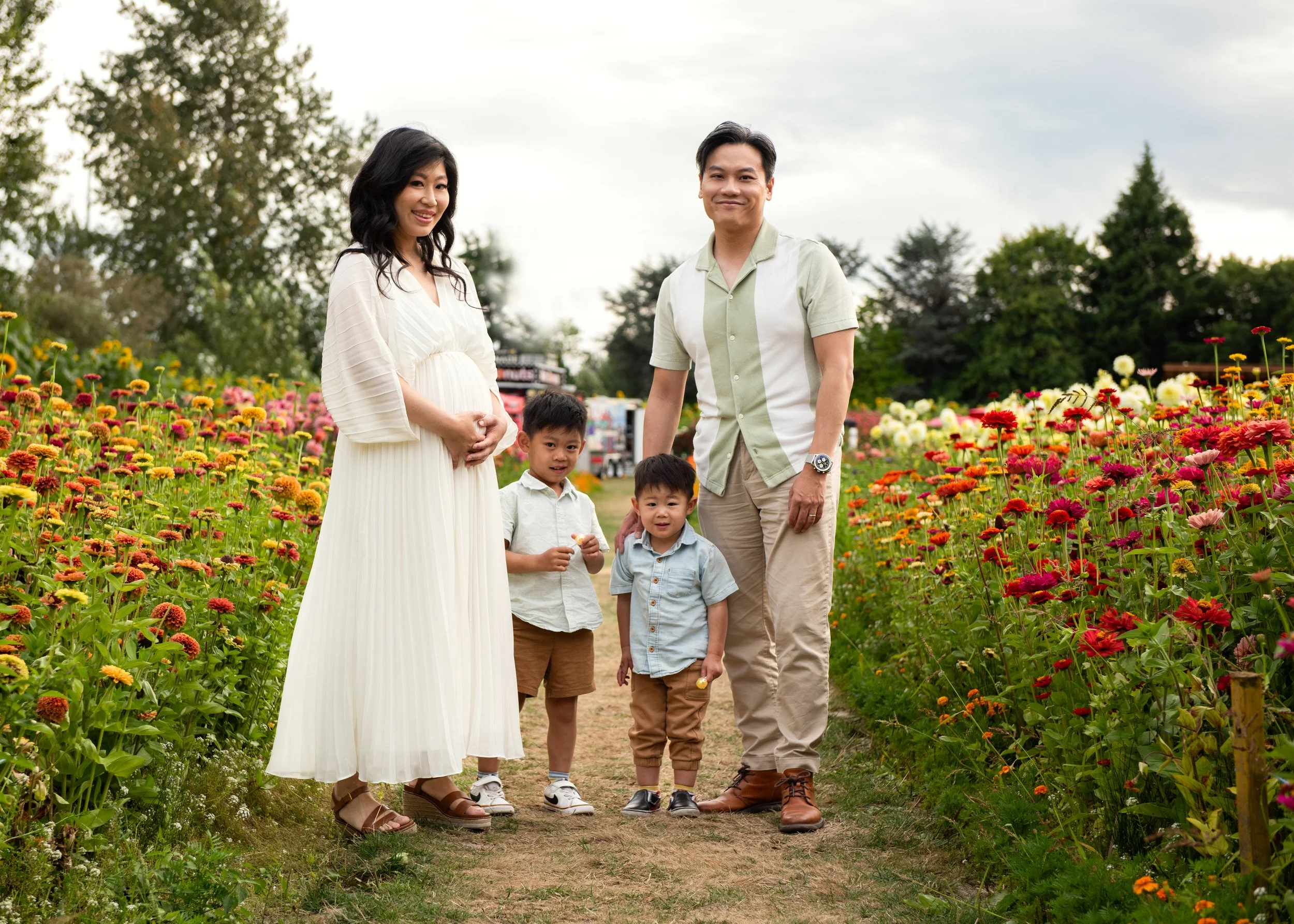 Family Session in Flower Field