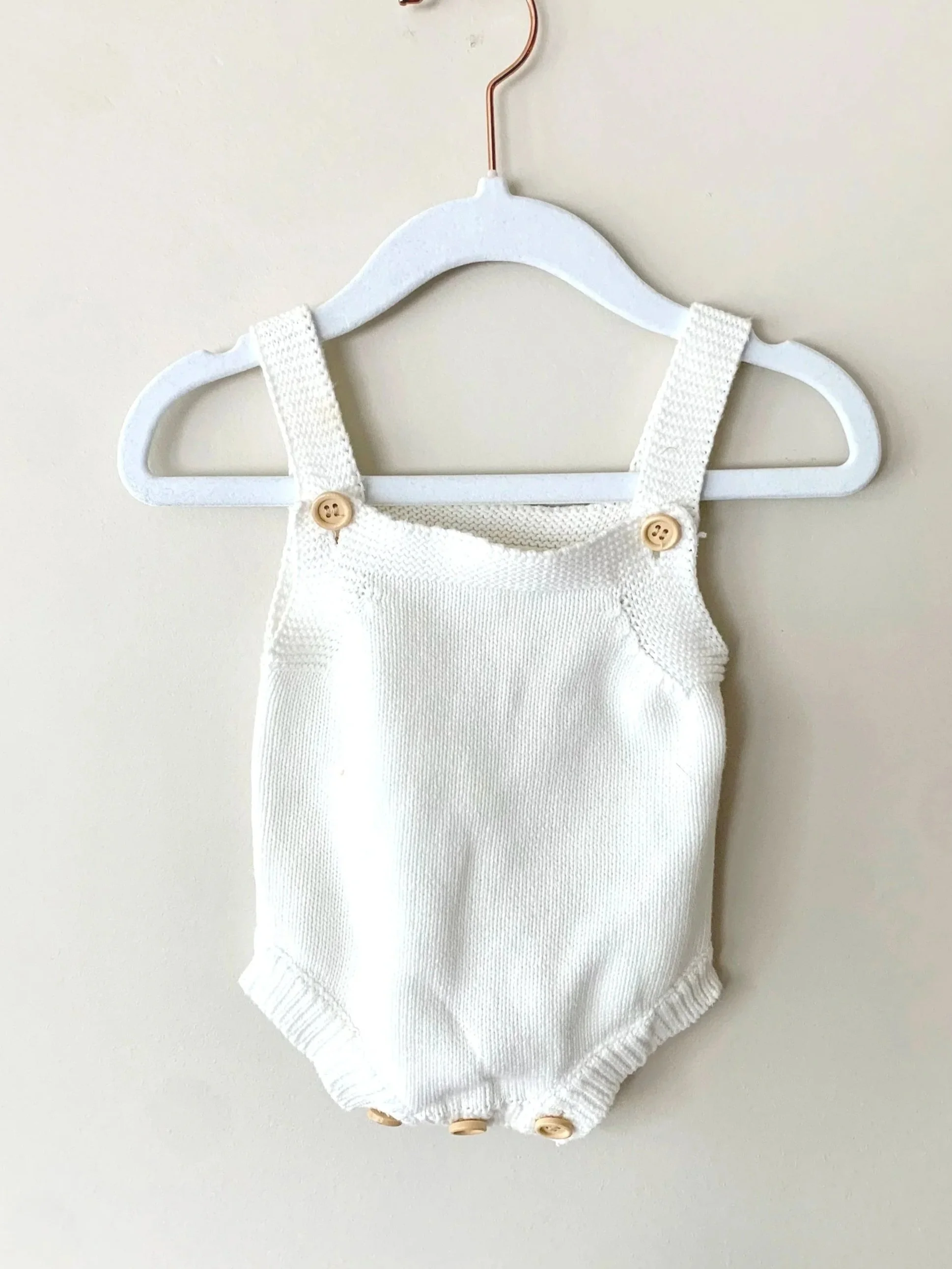 White Knit Romper | Newborn