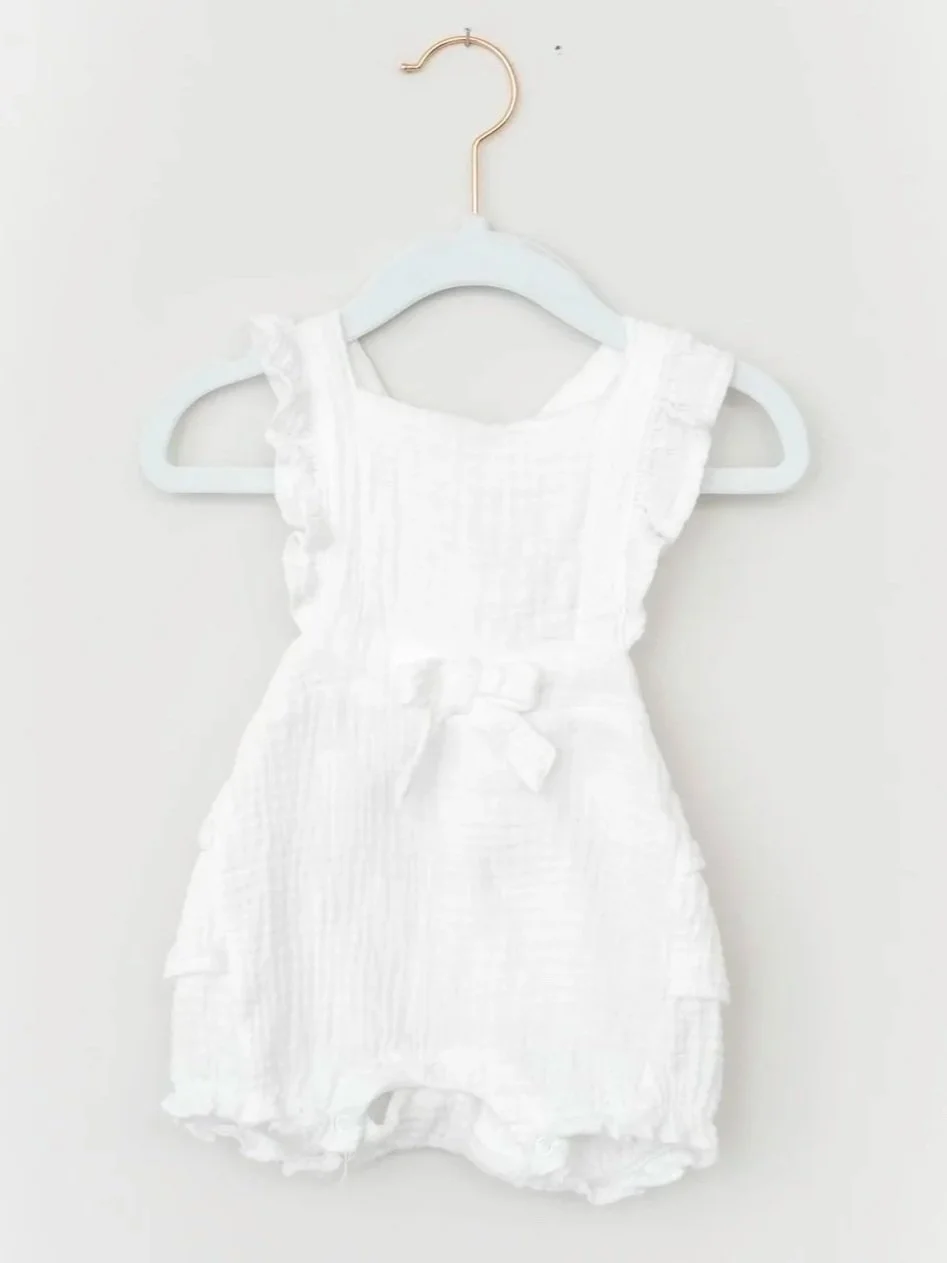 Waffle Ruffle Romper | Size: 6-9M