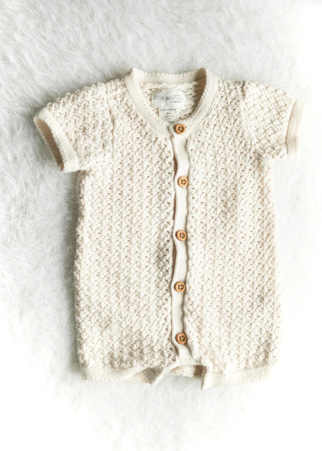 Short Sleeve Button Front Romper | Size: 0-3 Months
