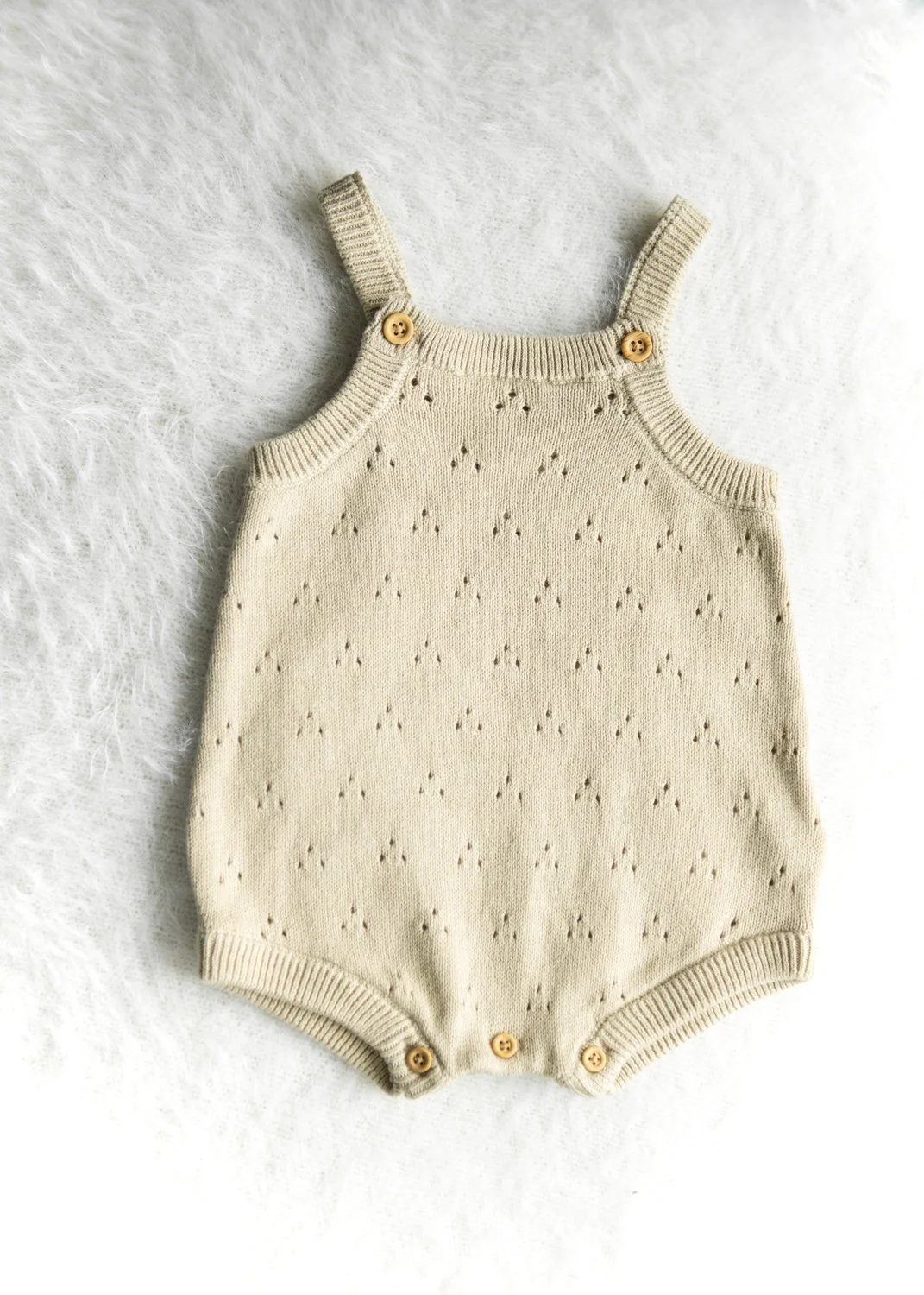 Pointelle Knit Romper | Size: 0-3 Months