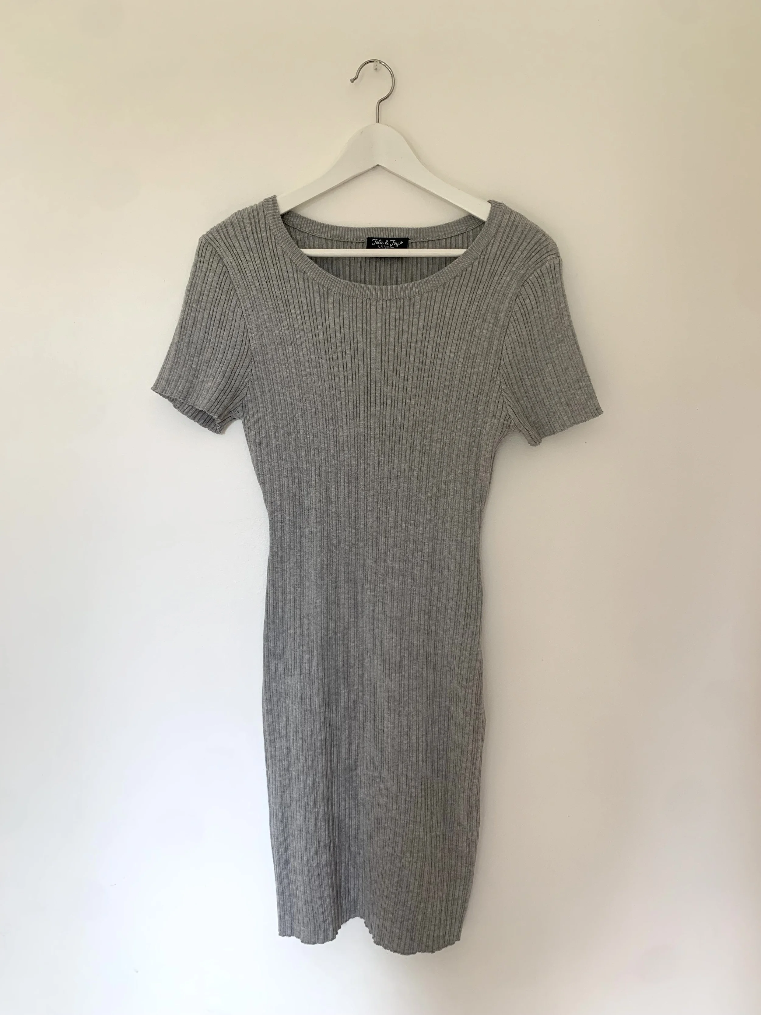Short Sleeve Ribbed Mini - Grey | Size:M