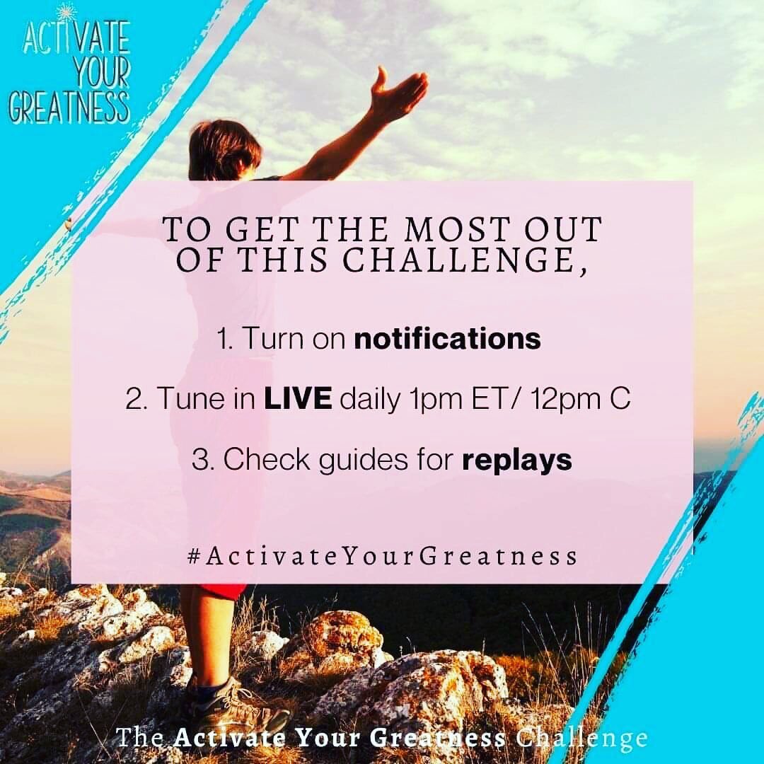It&rsquo;s not too late to ACTIVATE your GREATNESS!! Join the fb group &ldquo;Activate Your Greatness&rdquo; for a free 5 day challenge for women!! #activateyourgreatness #restorejoy #awakenyoursoul #whollymadelife #intentionalsuccessforwomen