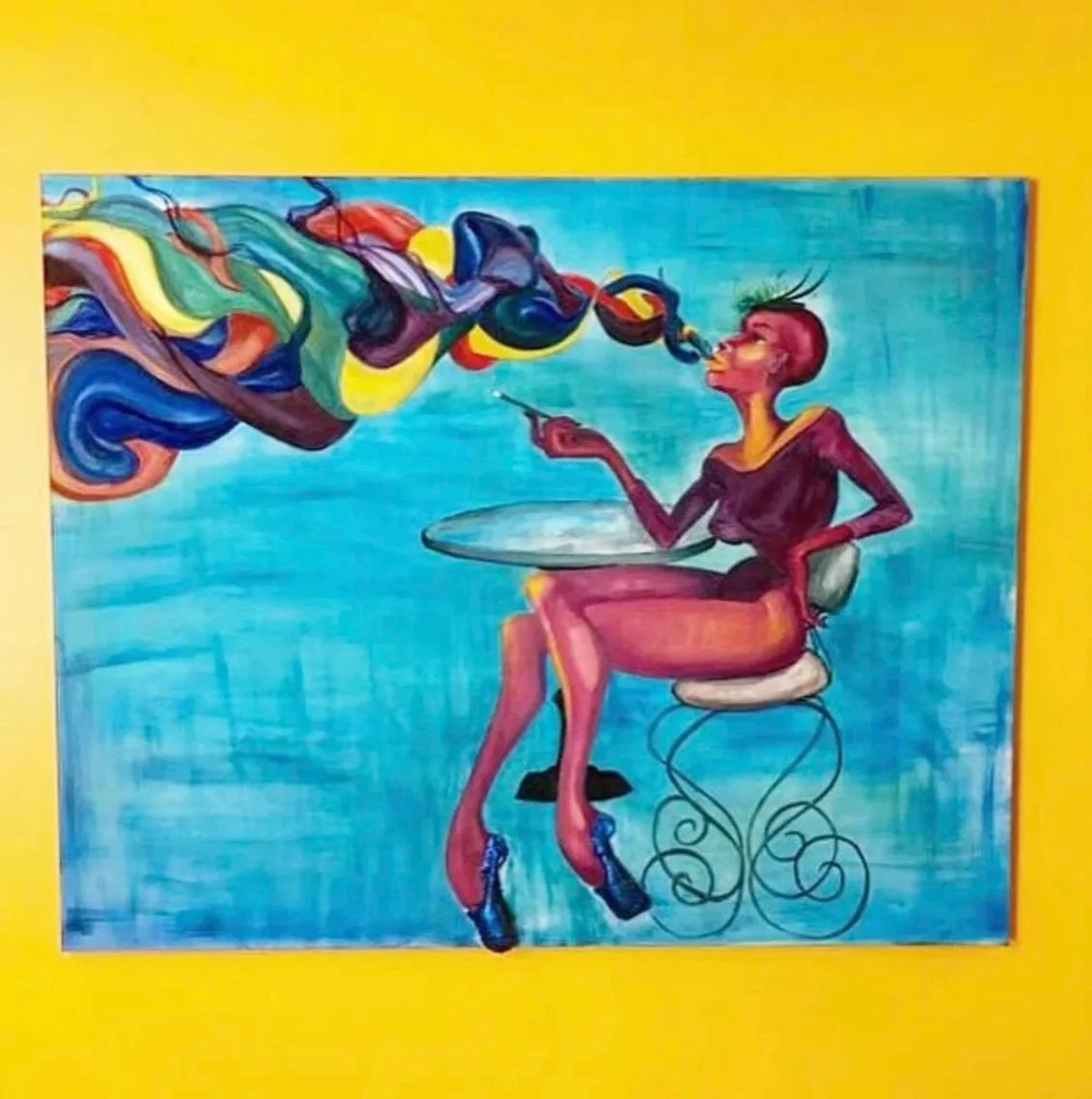 "B.B at the Cafe"
Oil on Canva
Circa 2017