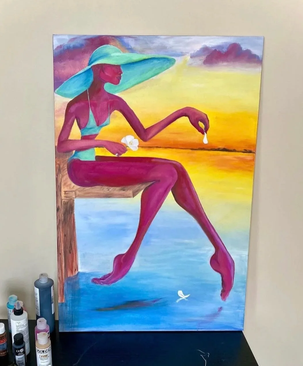 "B.B By the Lake"
Oil on Canvas
Circa 2020