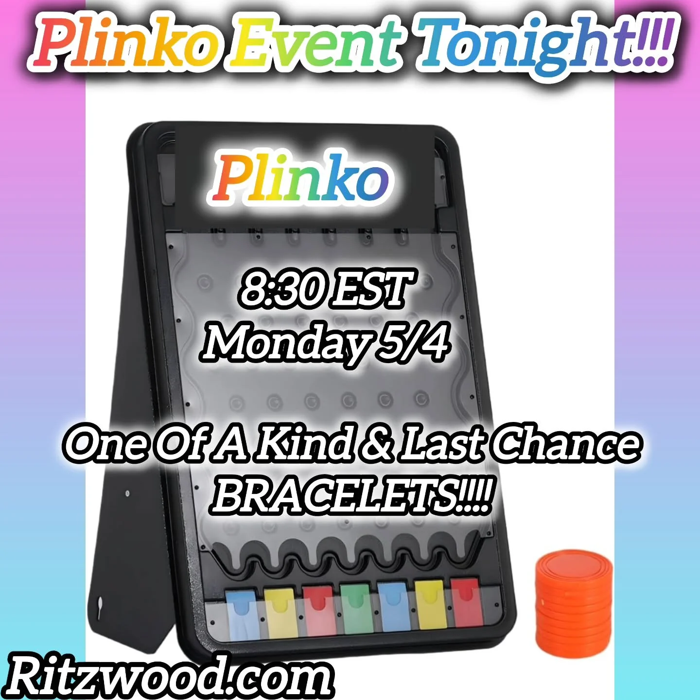 THE GAMES ARE ABOUT TO BEGIN!!!

GET YOUR SPOTS!!!

https://www.ritzwood.com/catalog