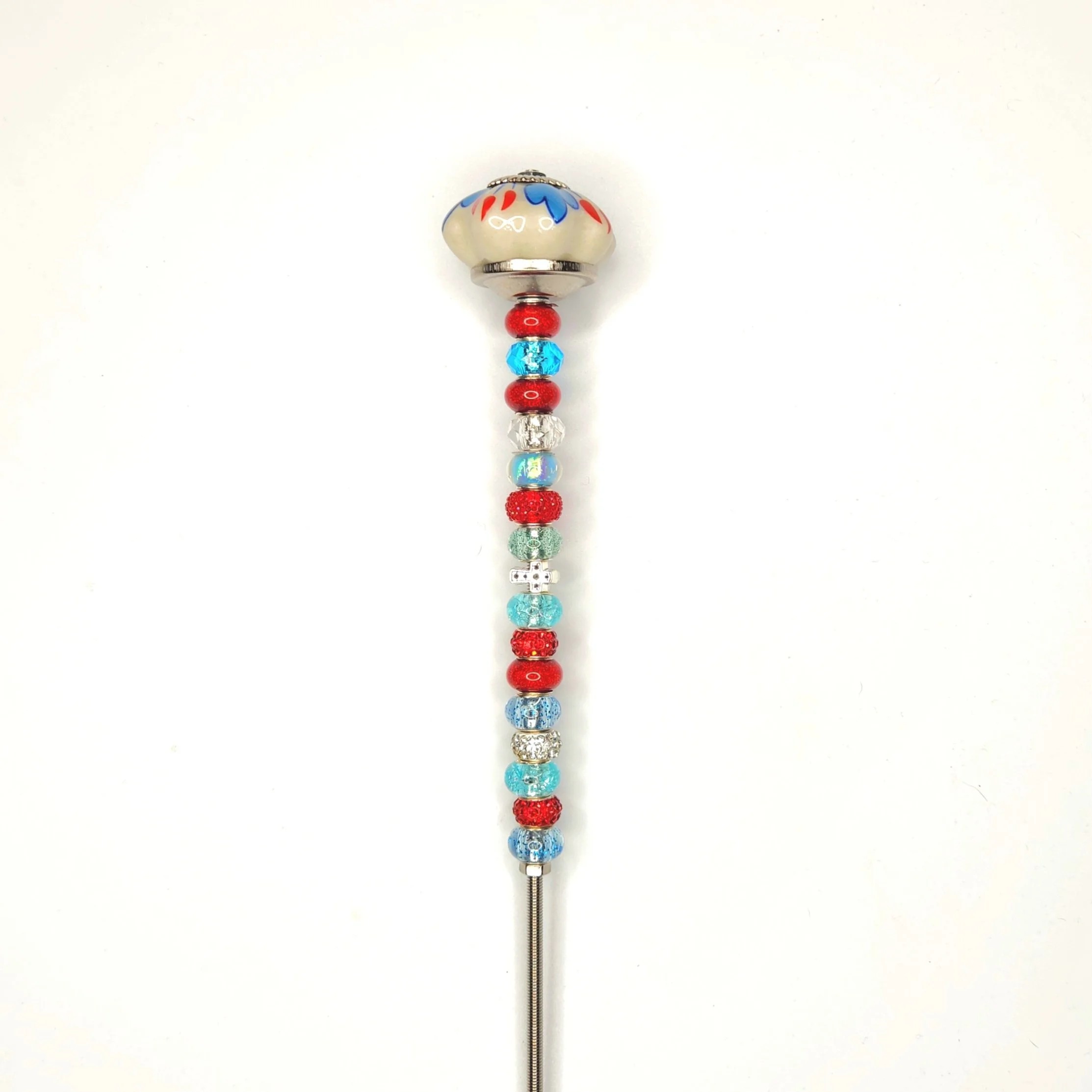 Patriotic Cross Garden Stake